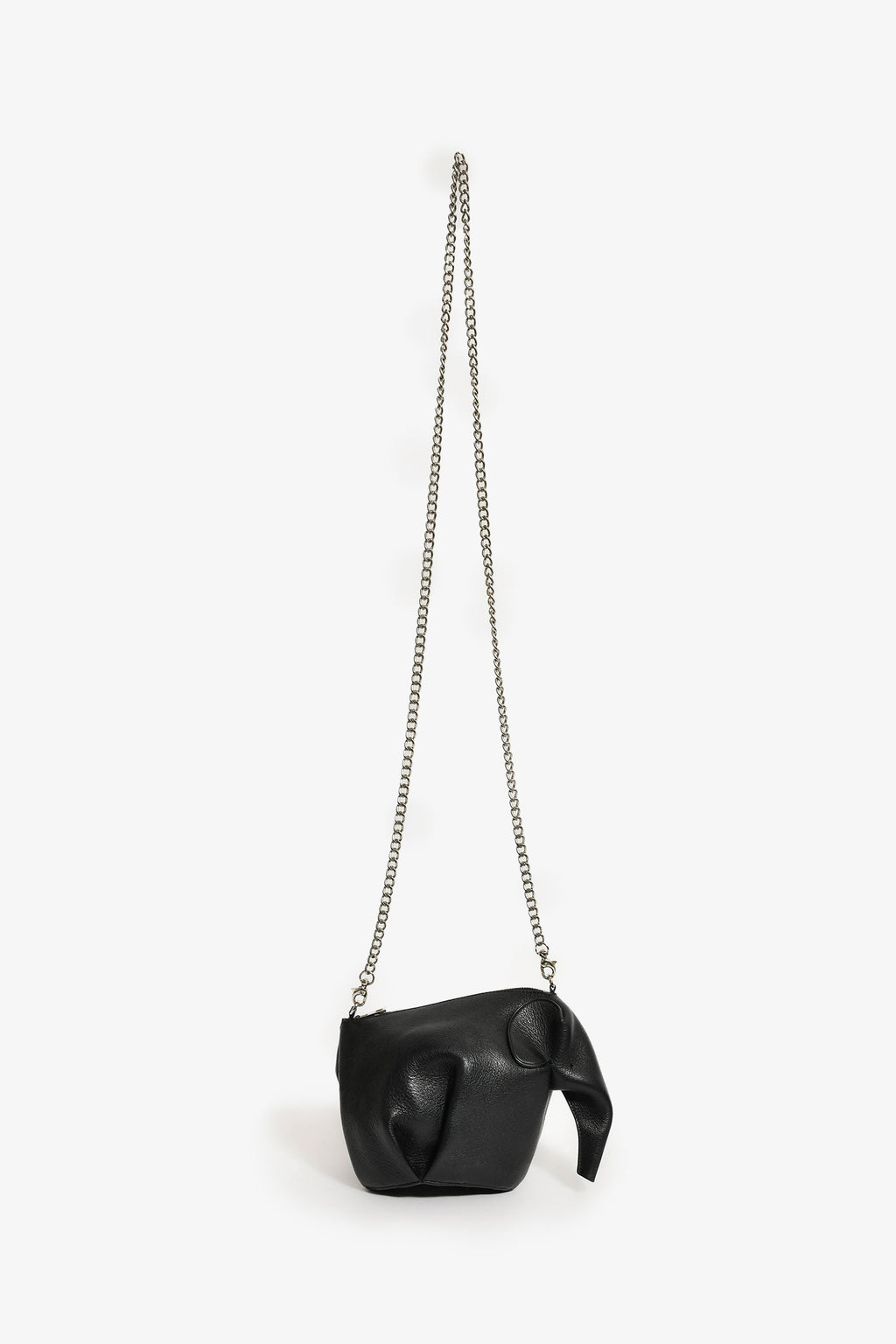 Loewe Black Leather Elephant Bag With Strap