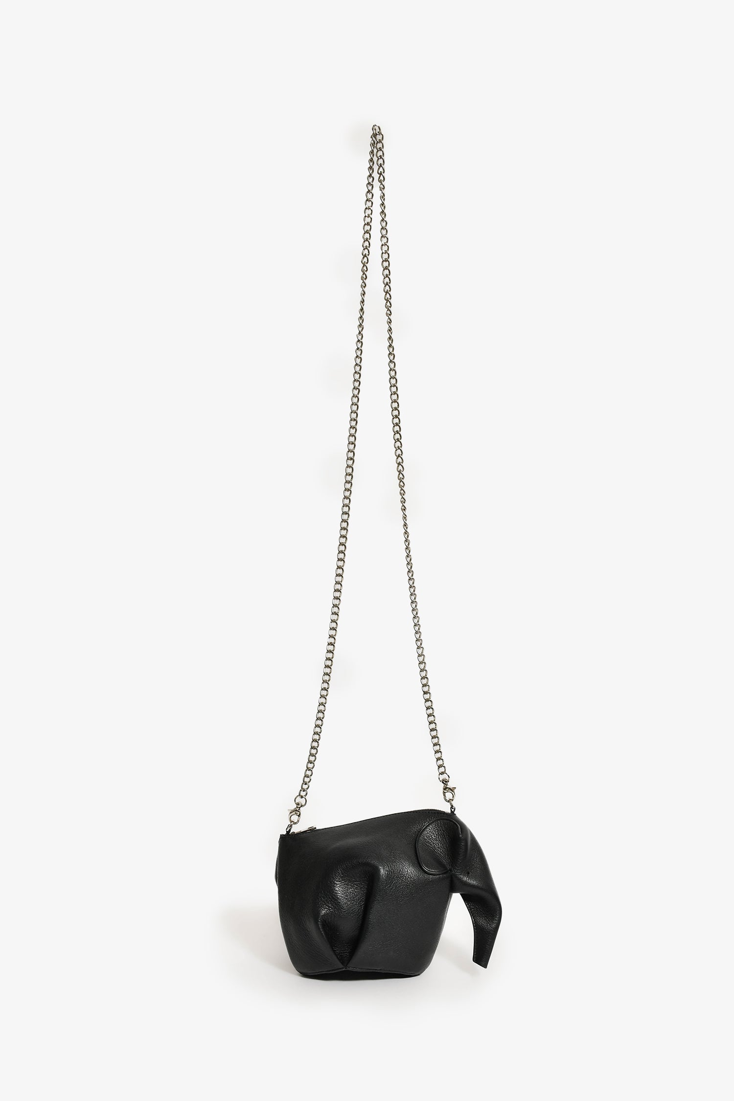 Loewe Black Leather Elephant Bag With Strap