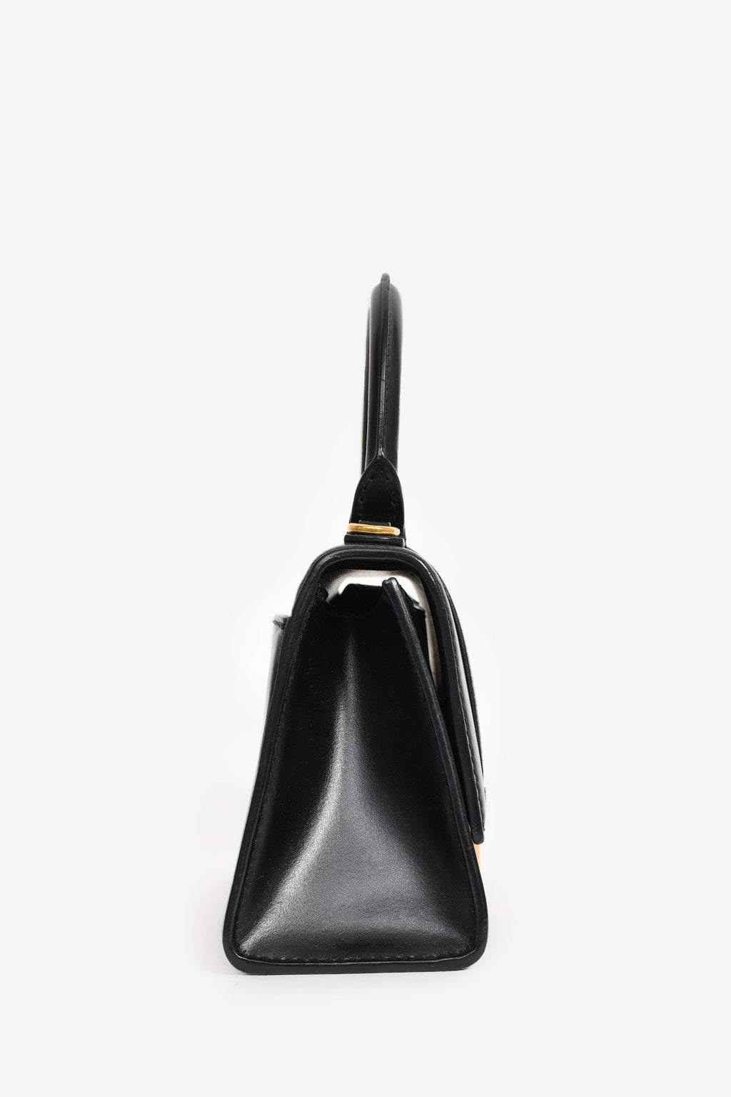 Balenciaga Black Leather Small Hourglass Bag with Strap