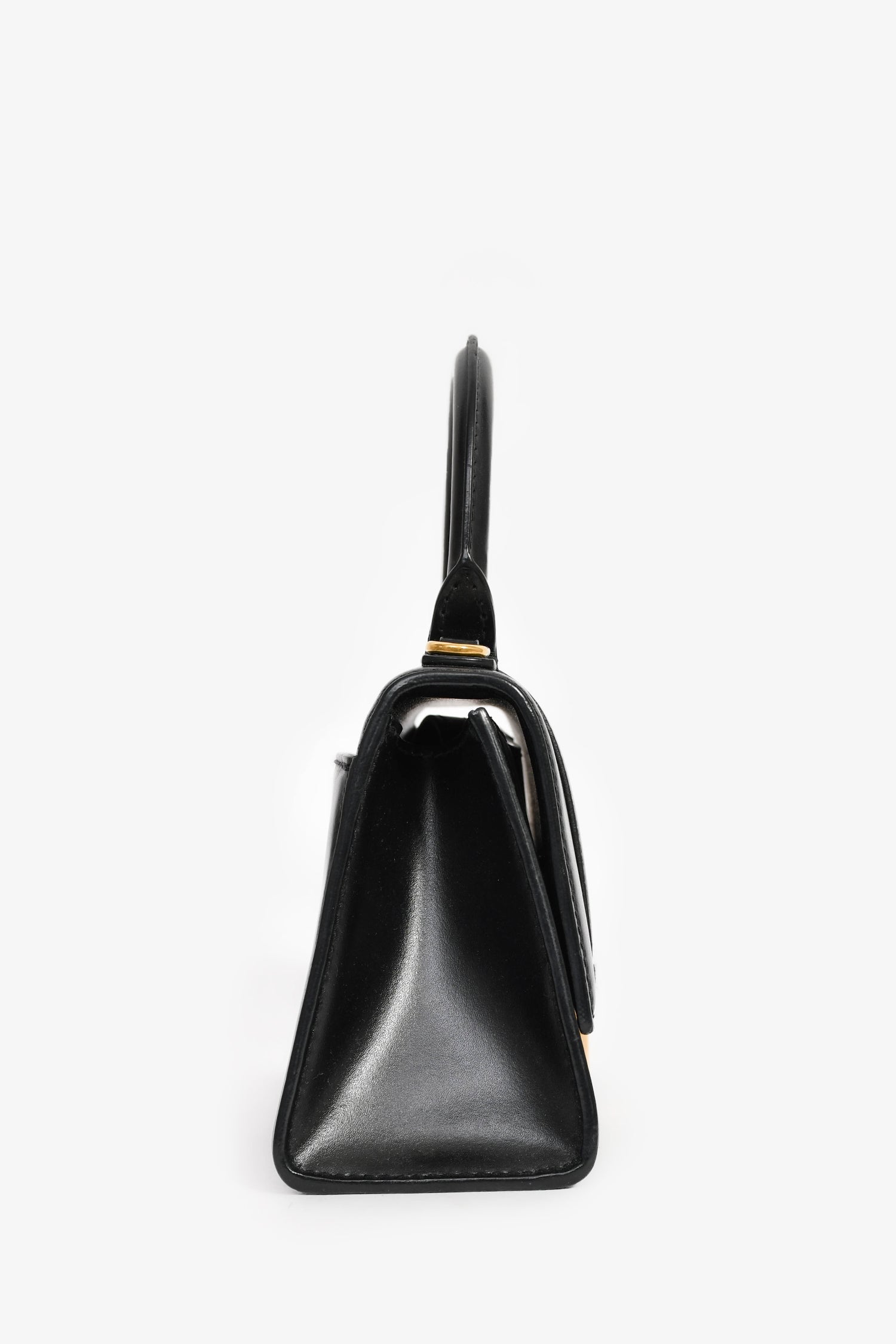 Balenciaga Black Leather Small Hourglass Bag with Strap