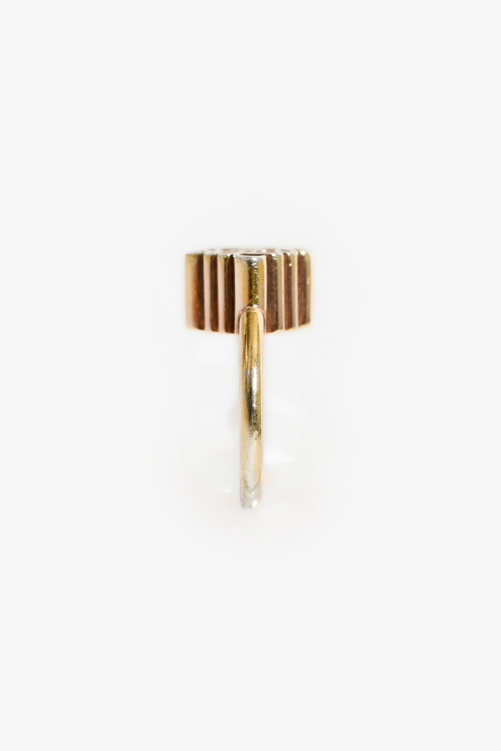 Loewe Gold Tone 'Anagram Cube' Ring Size 6