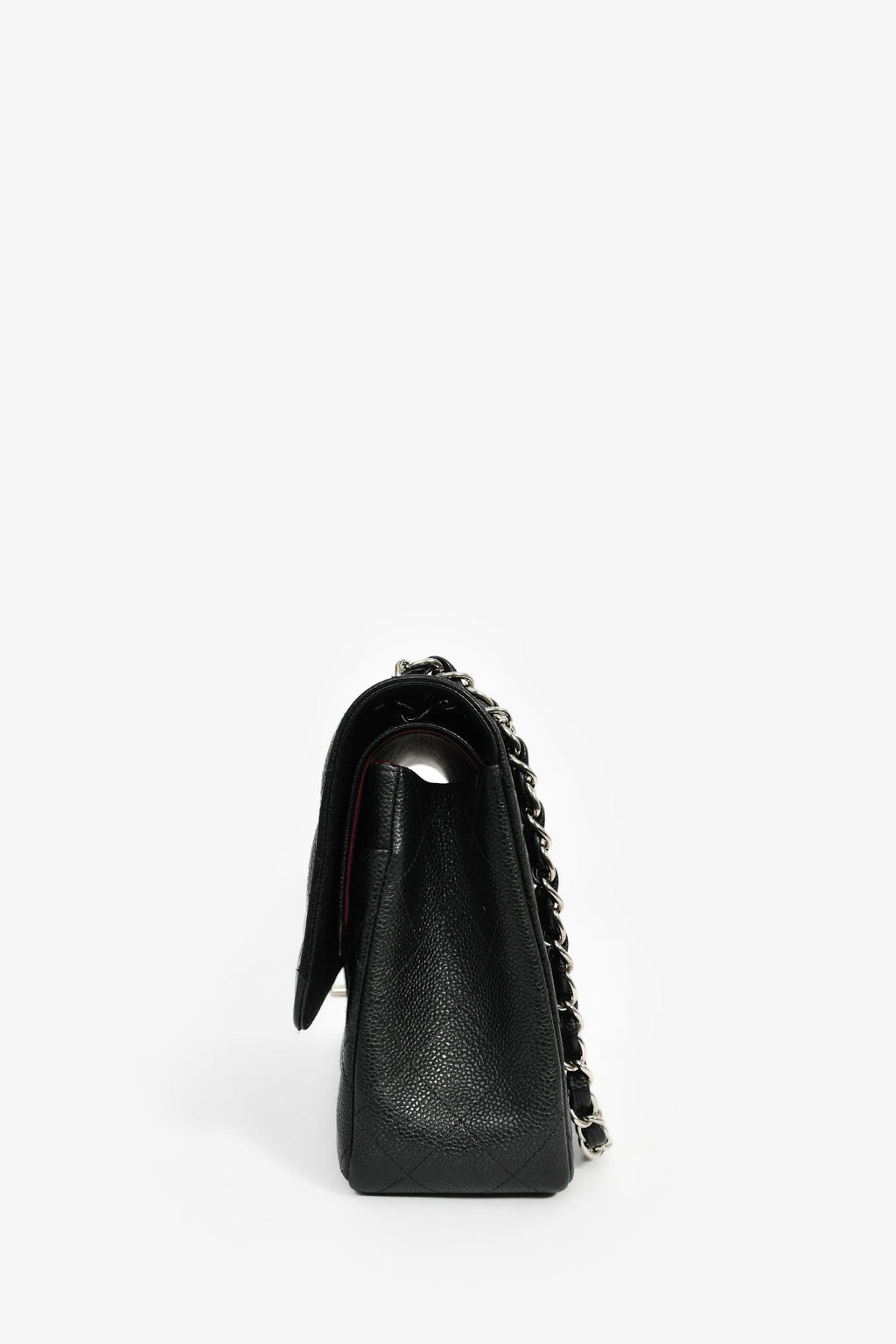 Pre-Loved Chanel™ 2013-14 Black Caviar Leather Classic Jumbo Double Flap SHW