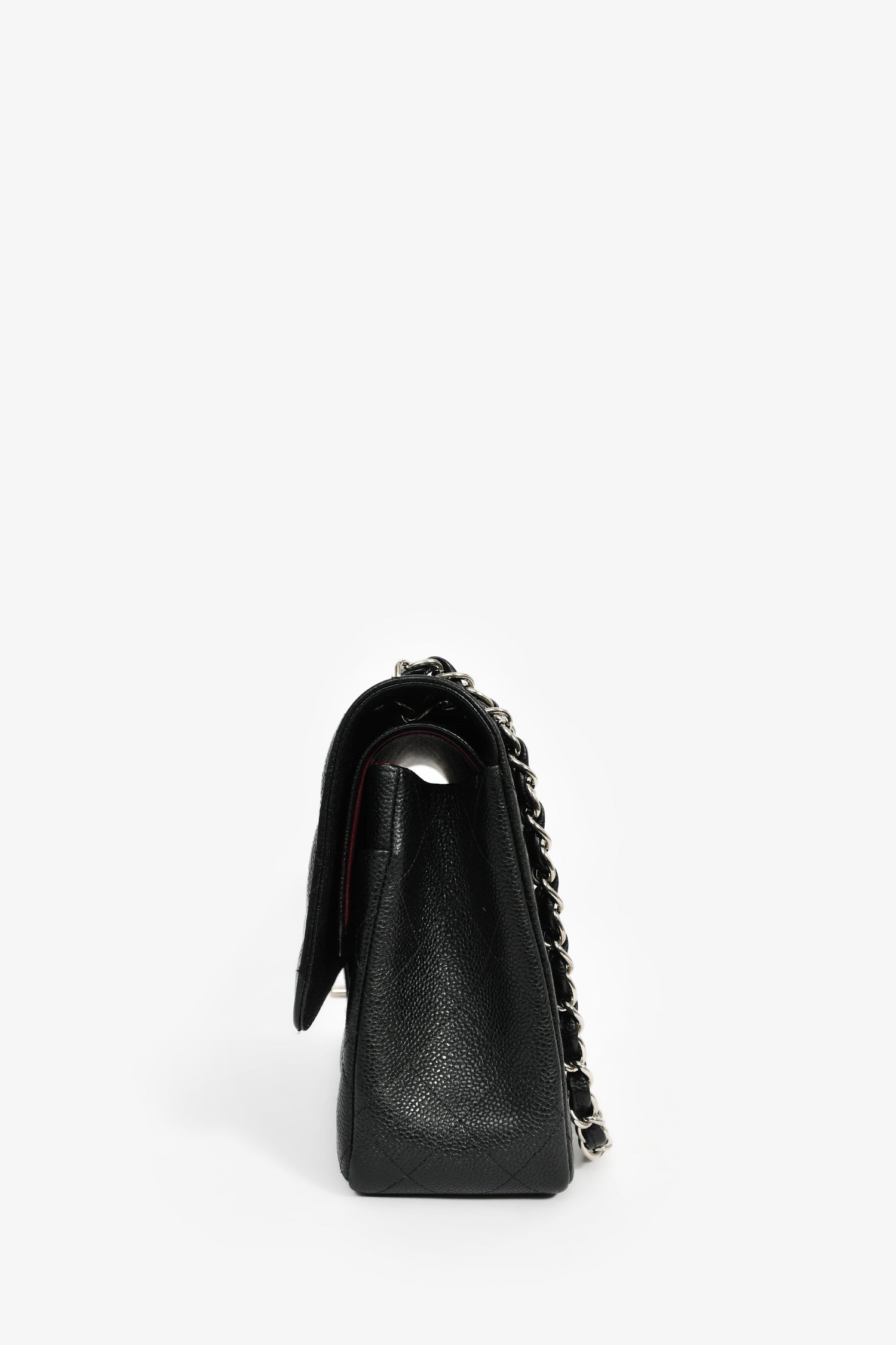 Pre-Loved Chanel™ 2013-14 Black Caviar Leather Classic Jumbo Double Flap SHW