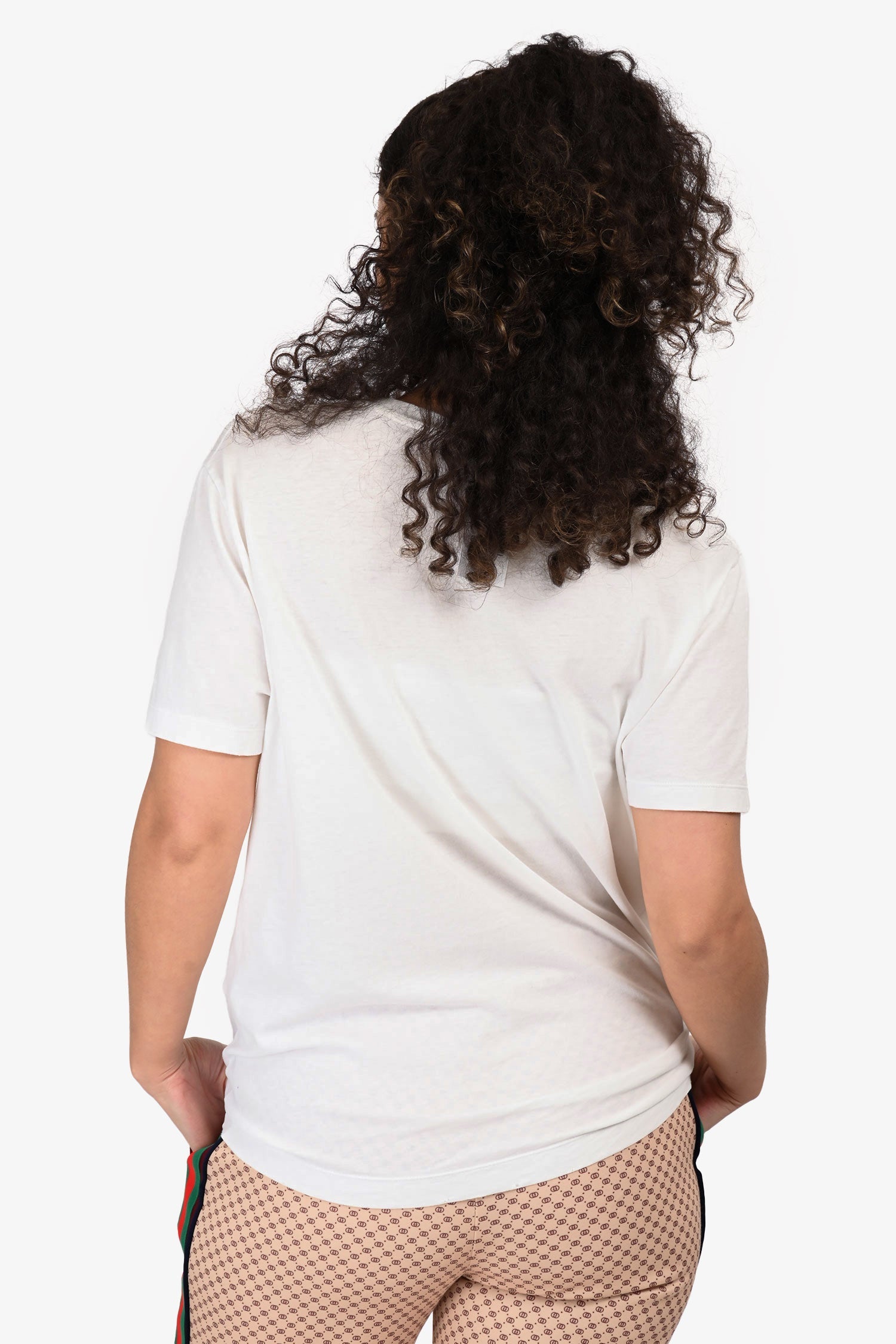 Gucci White Thin Jersey Distressed Logo T-Shirt Size XS
