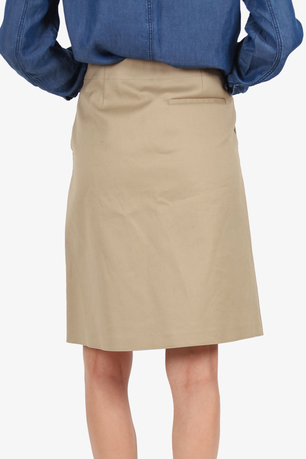 Theory Khaki Midi Skirt Size 2