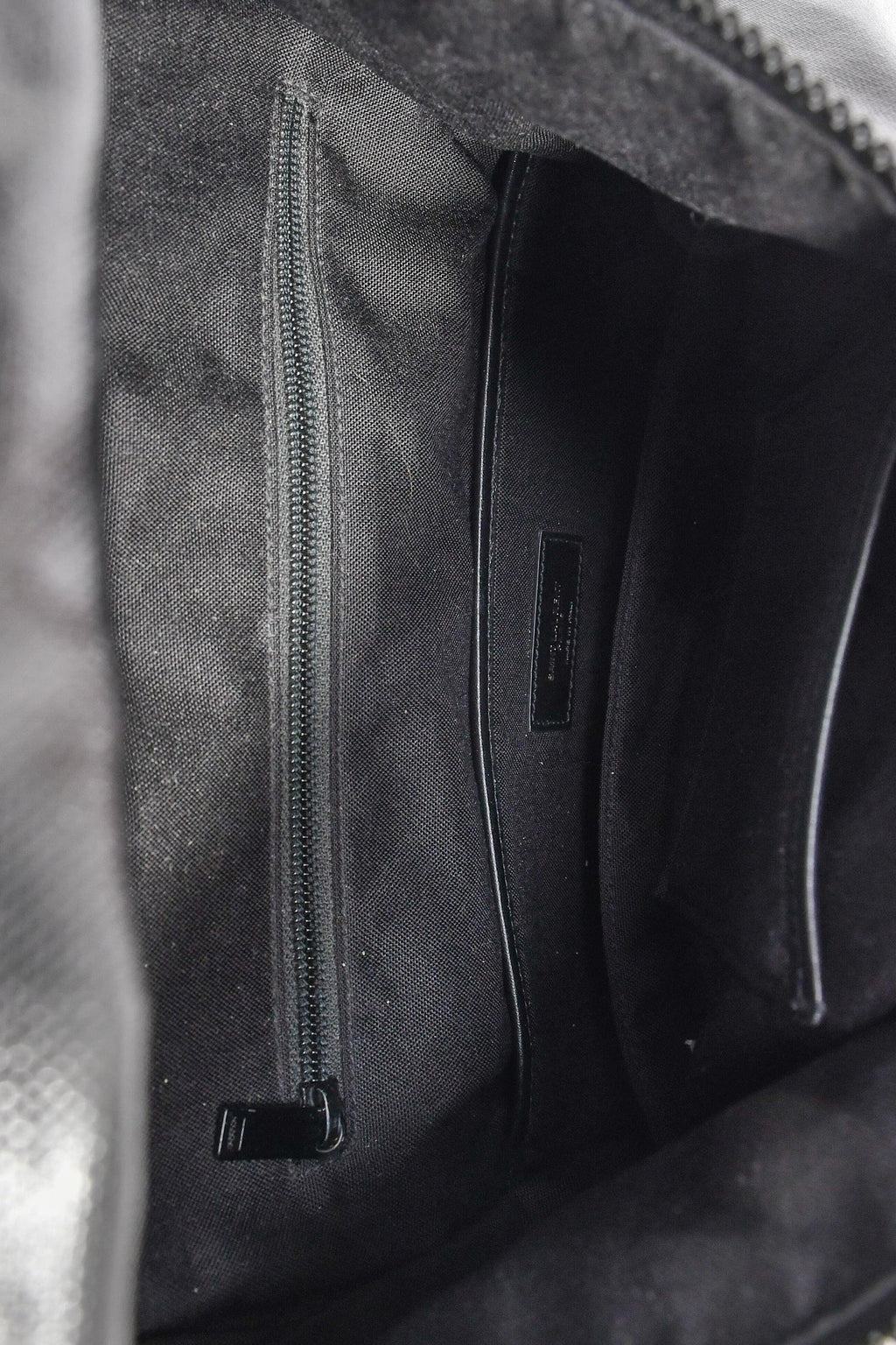 Saint Laurent Black Patent Rivington Race Backpack