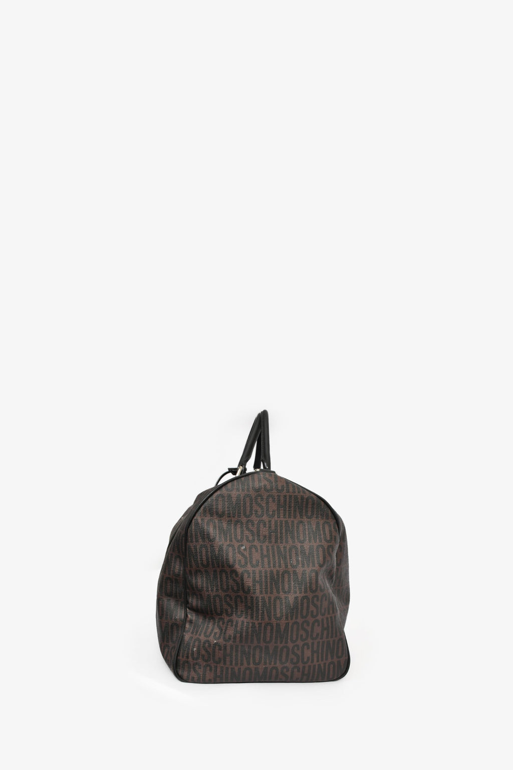 Moschino Brown Canvas Logo Duffle Bag