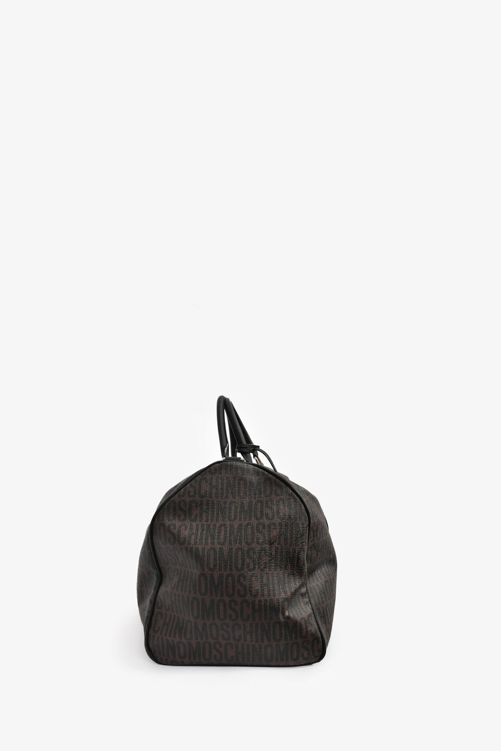 Moschino Brown Canvas Logo Duffle Bag