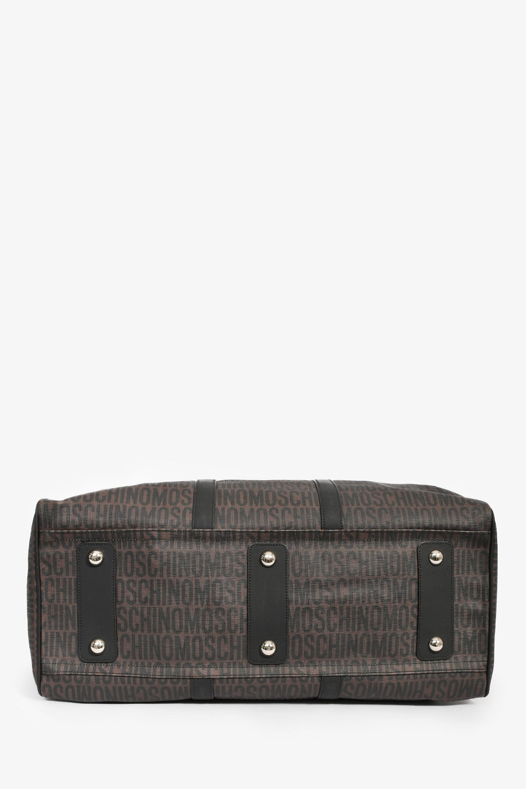 Moschino Brown Canvas Logo Duffle Bag