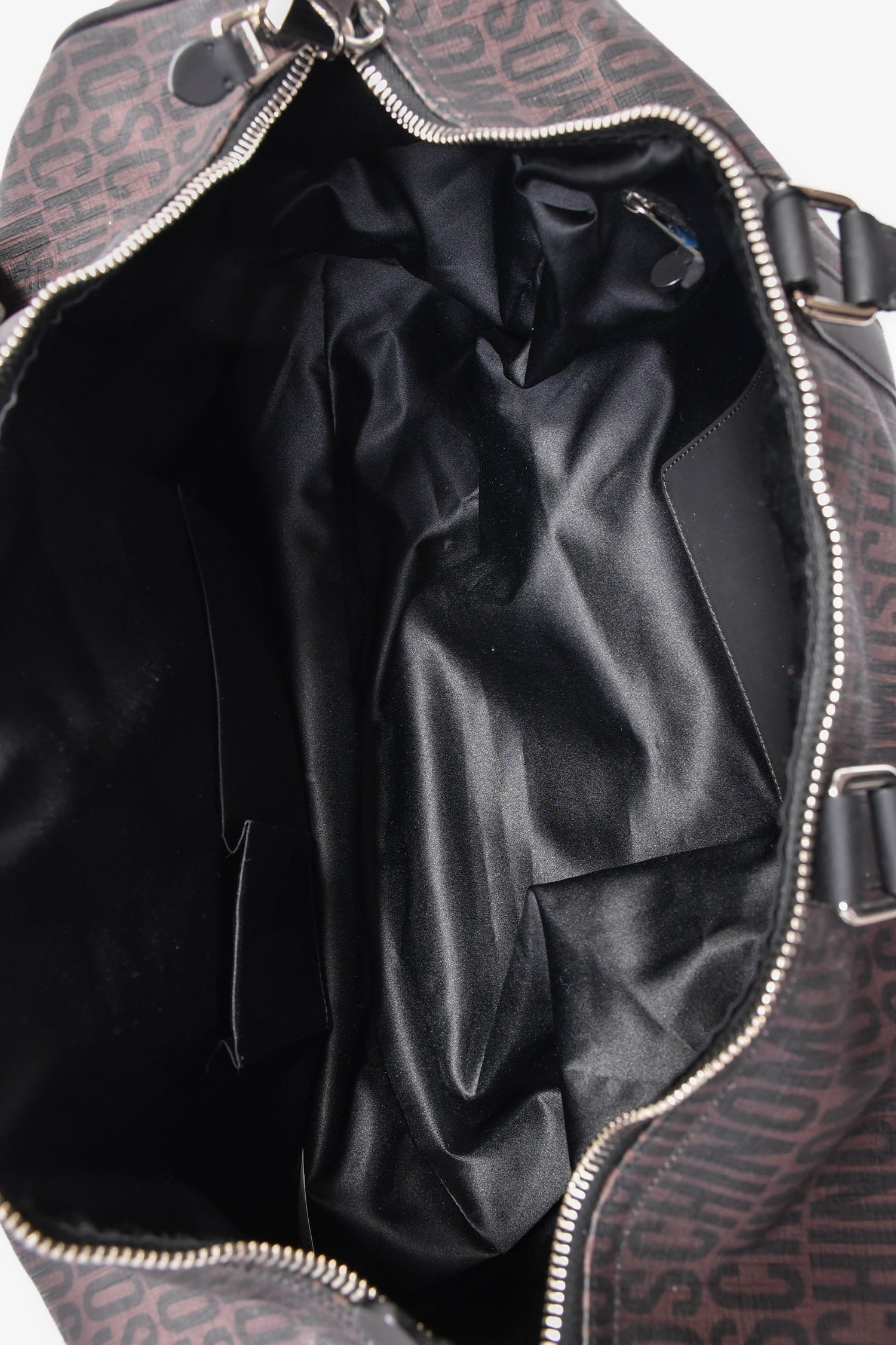 Moschino Brown Canvas Logo Duffle Bag