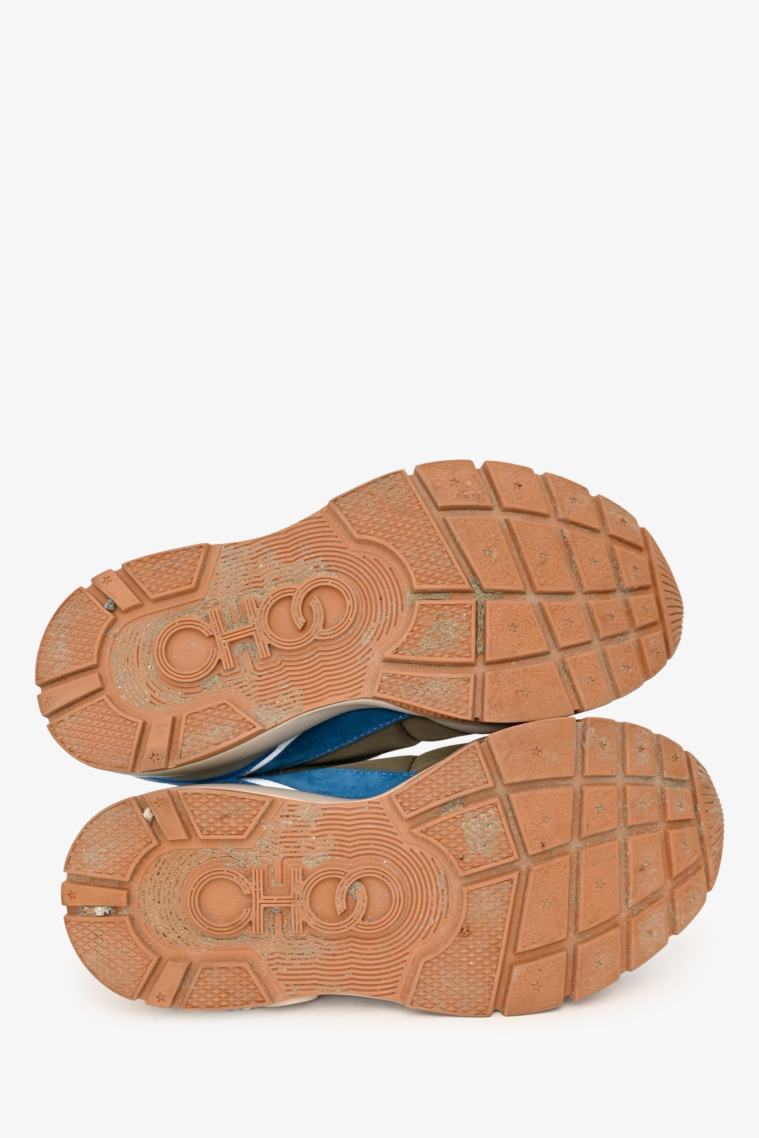 Jimmy Choo Blue/Green Leather Raine Sneakers Size 37.5