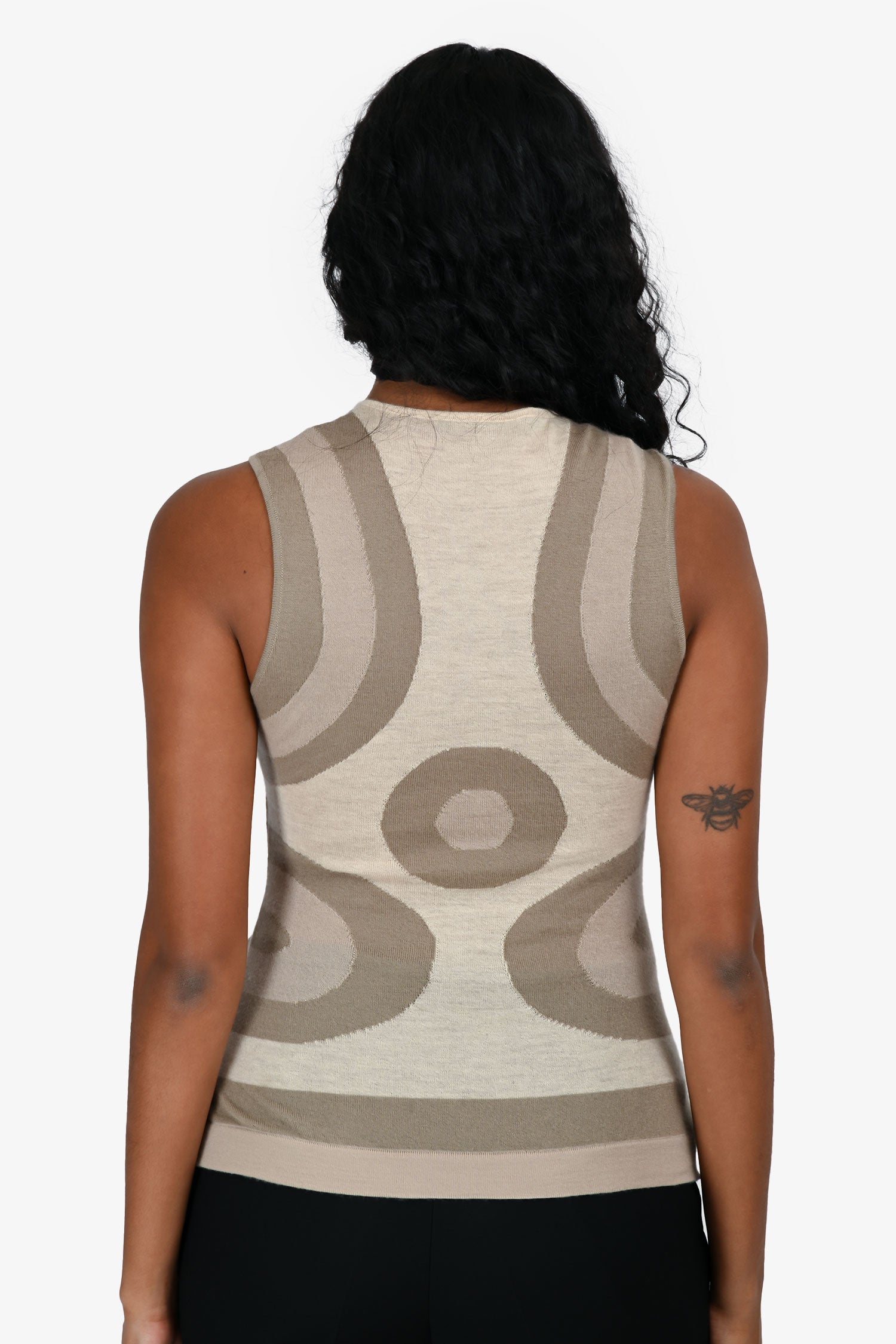 Alexander McQueen Beige Cashmere Patterned Top Size XS