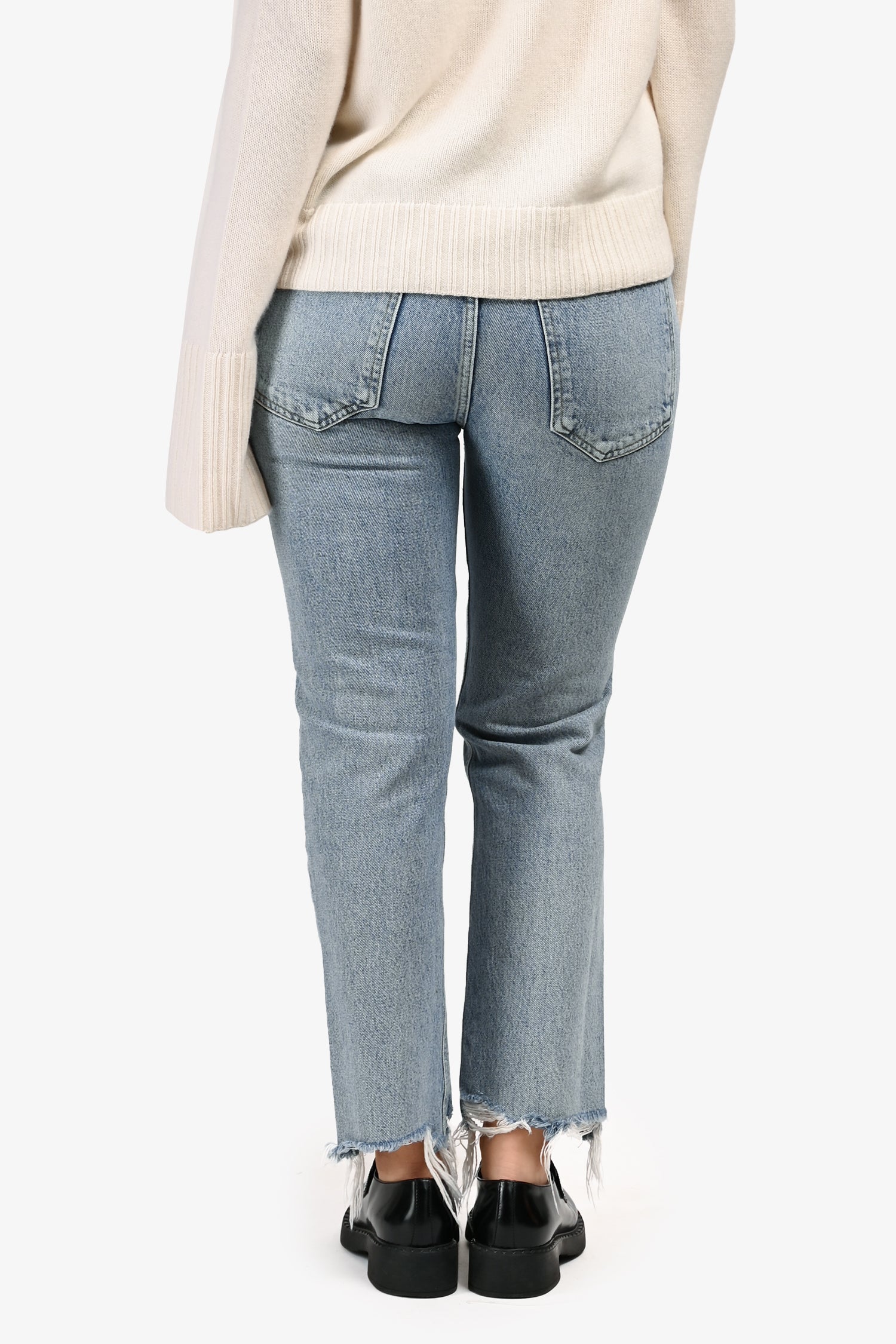 Agolde Blue Denim Distressed Detail Jeans Size 27
