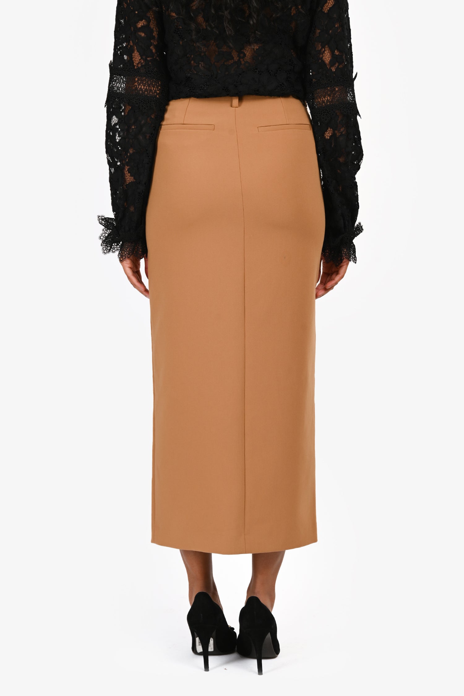 ba&sh Camel 'Chirli' Midi Skirt Size 34