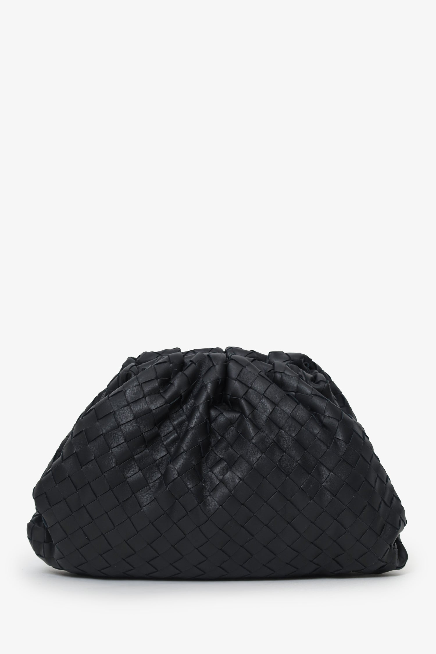 Bottega Veneta Black Intrecciato Leather Large The Pouch