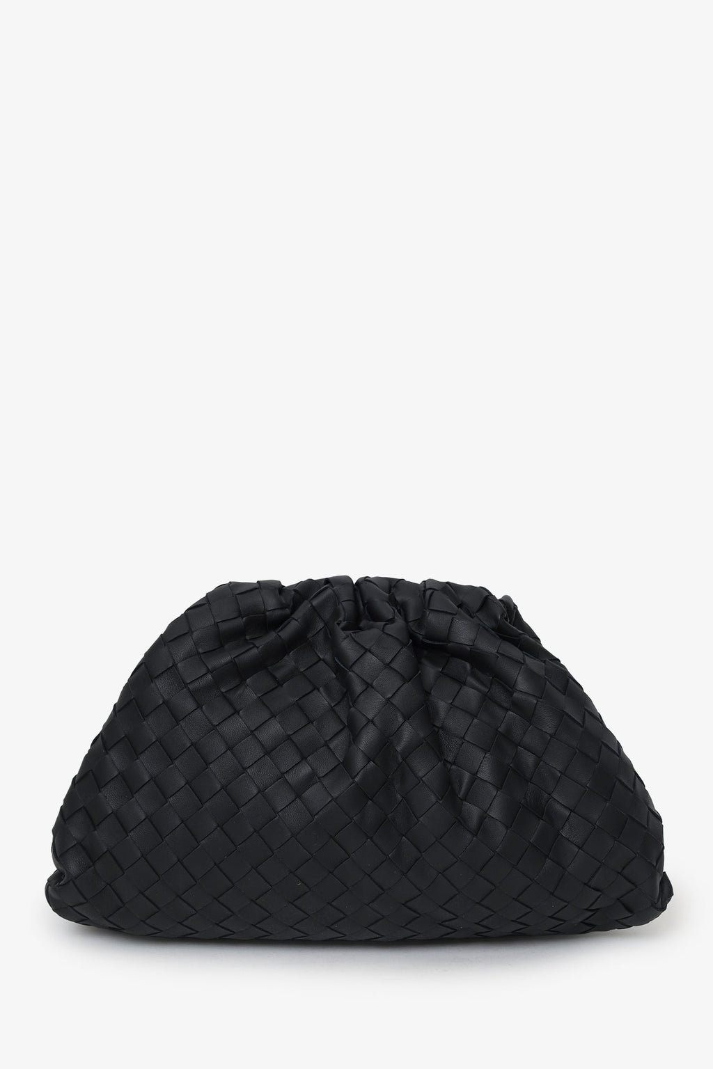 Bottega Veneta Black Intrecciato Leather Large The Pouch