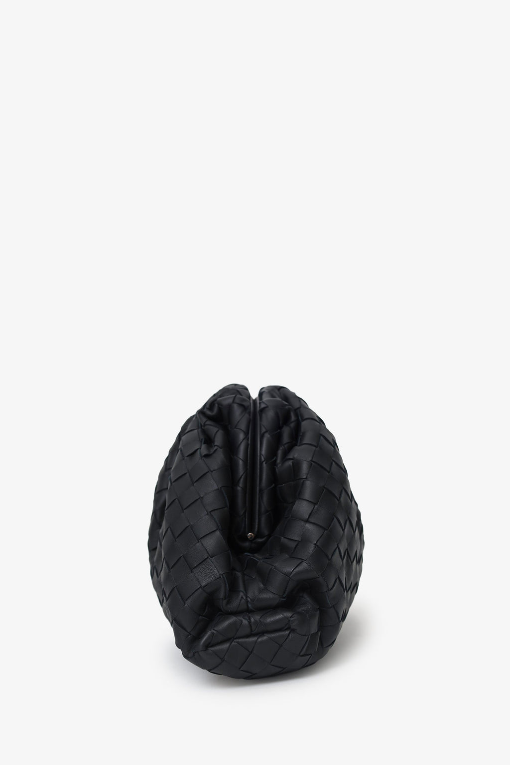 Bottega Veneta Black Intrecciato Leather Large The Pouch