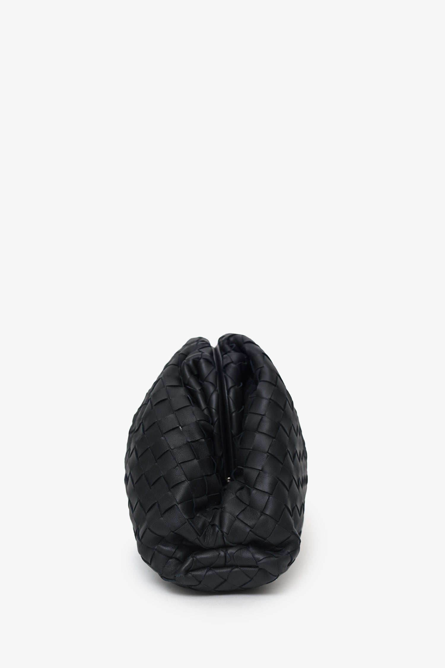 Bottega Veneta Black Intrecciato Leather Large The Pouch