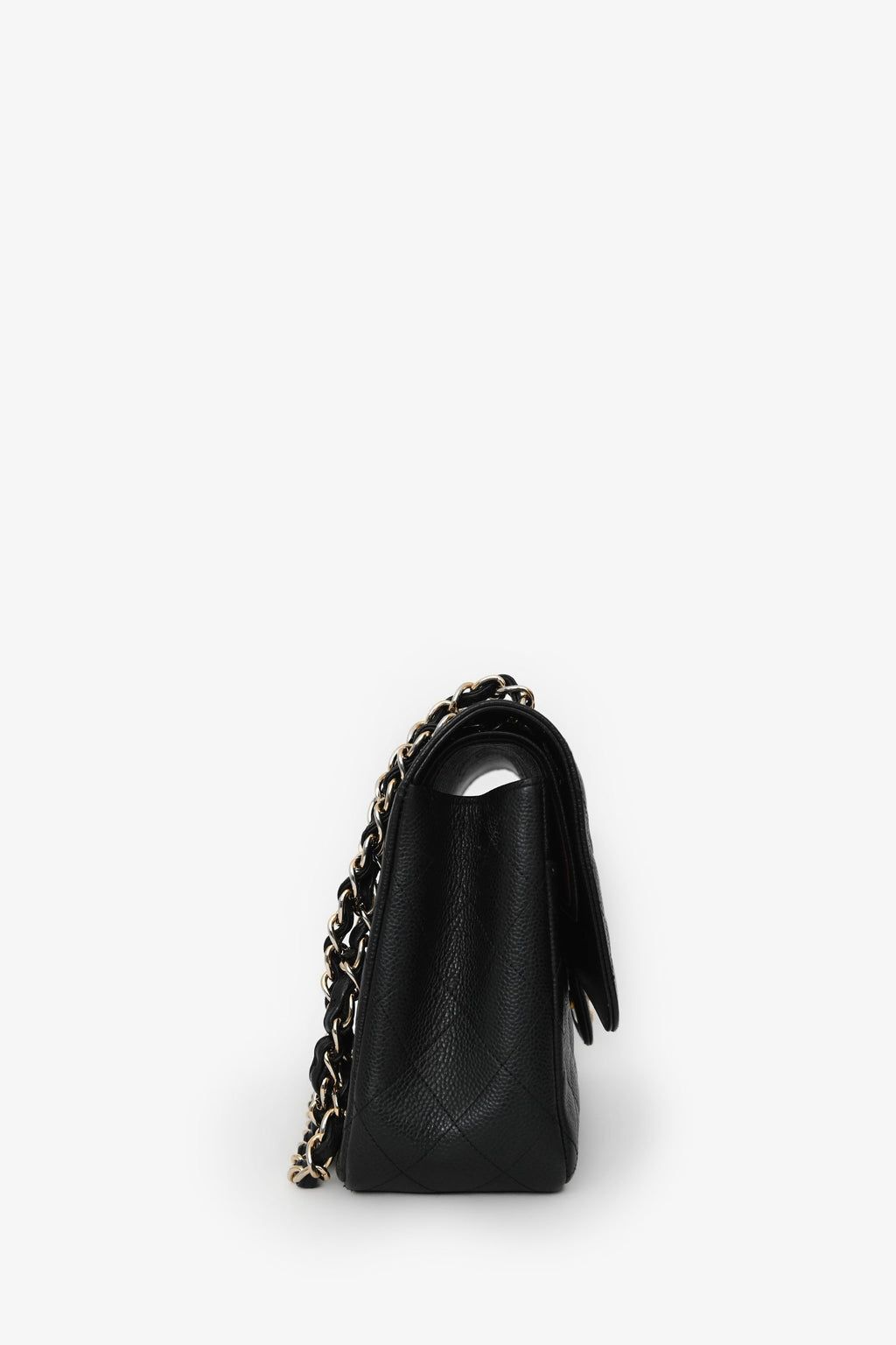 Pre-Loved Chanel™ 2012-13 Black Caviar Leather Jumbo Double Flap Shoulder Bag