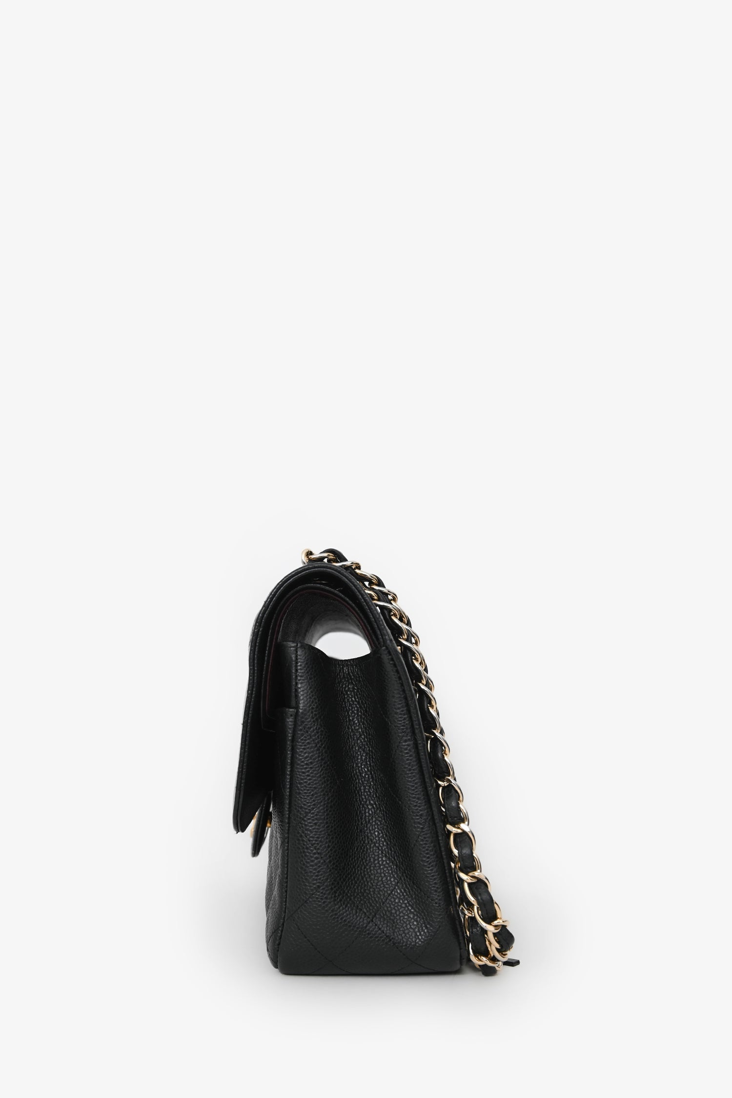 Pre-Loved Chanel™ 2012-13 Black Caviar Leather Jumbo Double Flap Shoulder Bag