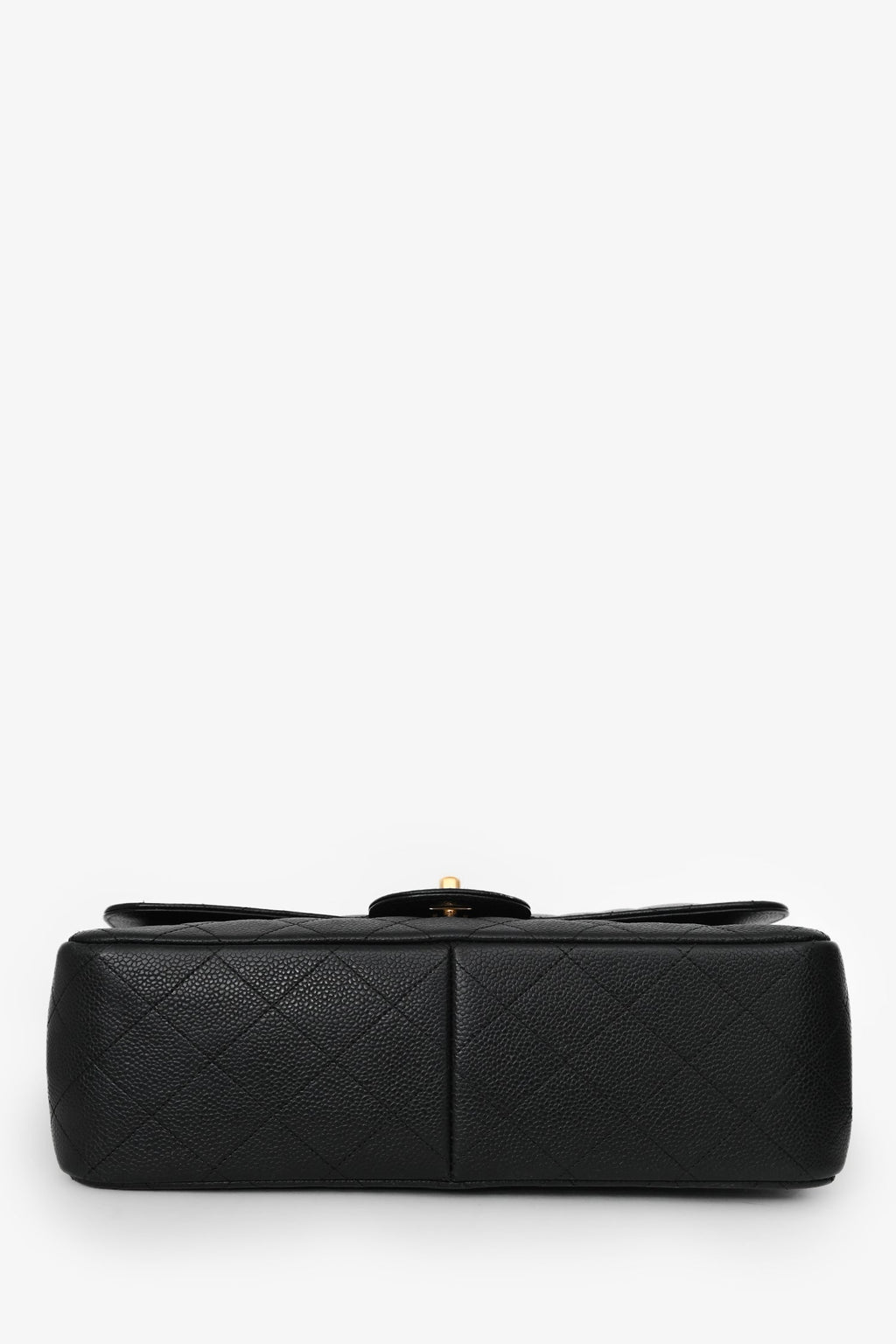 Pre-Loved Chanel™ 2012-13 Black Caviar Leather Jumbo Double Flap Shoulder Bag