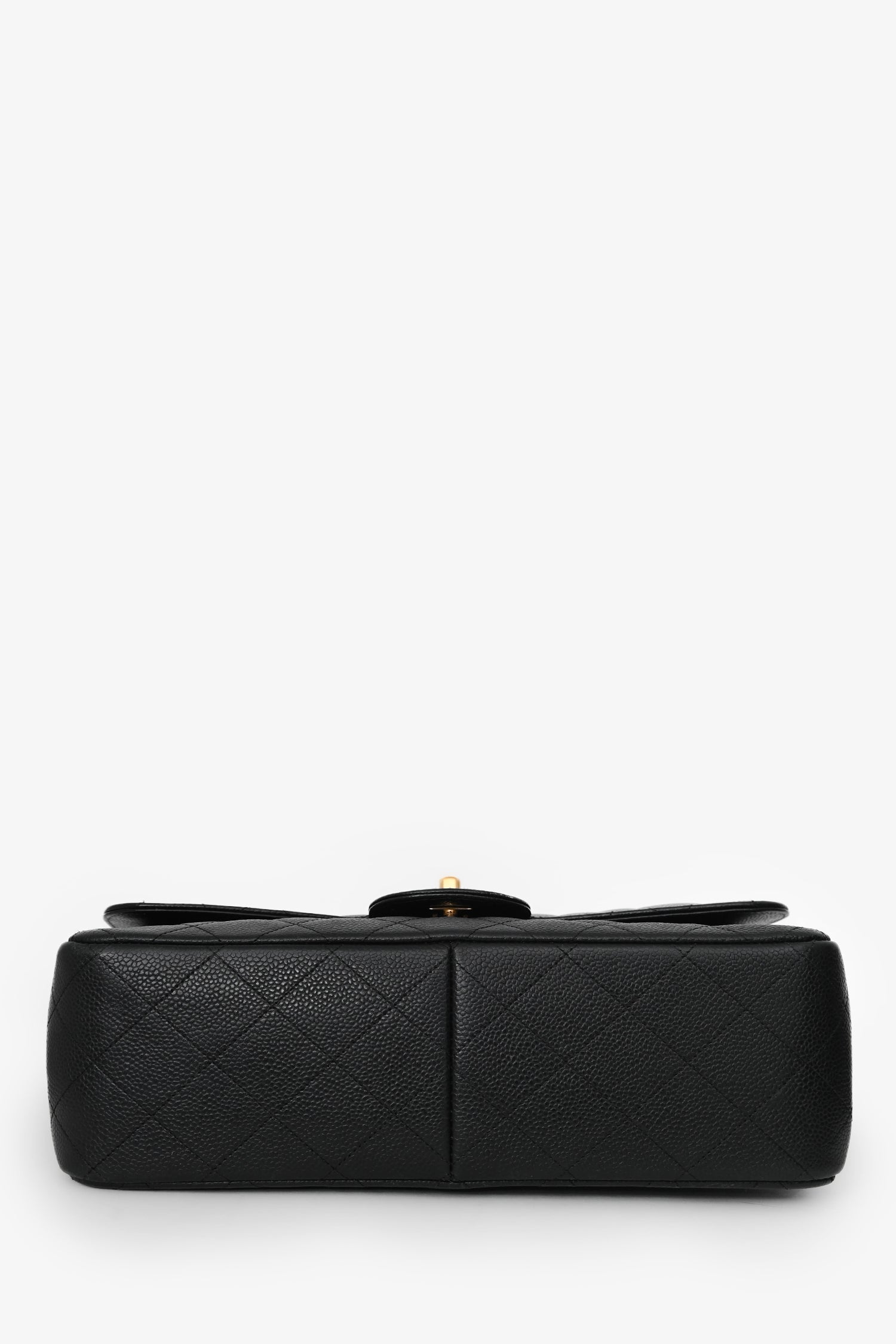 Pre-Loved Chanel™ 2012-13 Black Caviar Leather Jumbo Double Flap Shoulder Bag