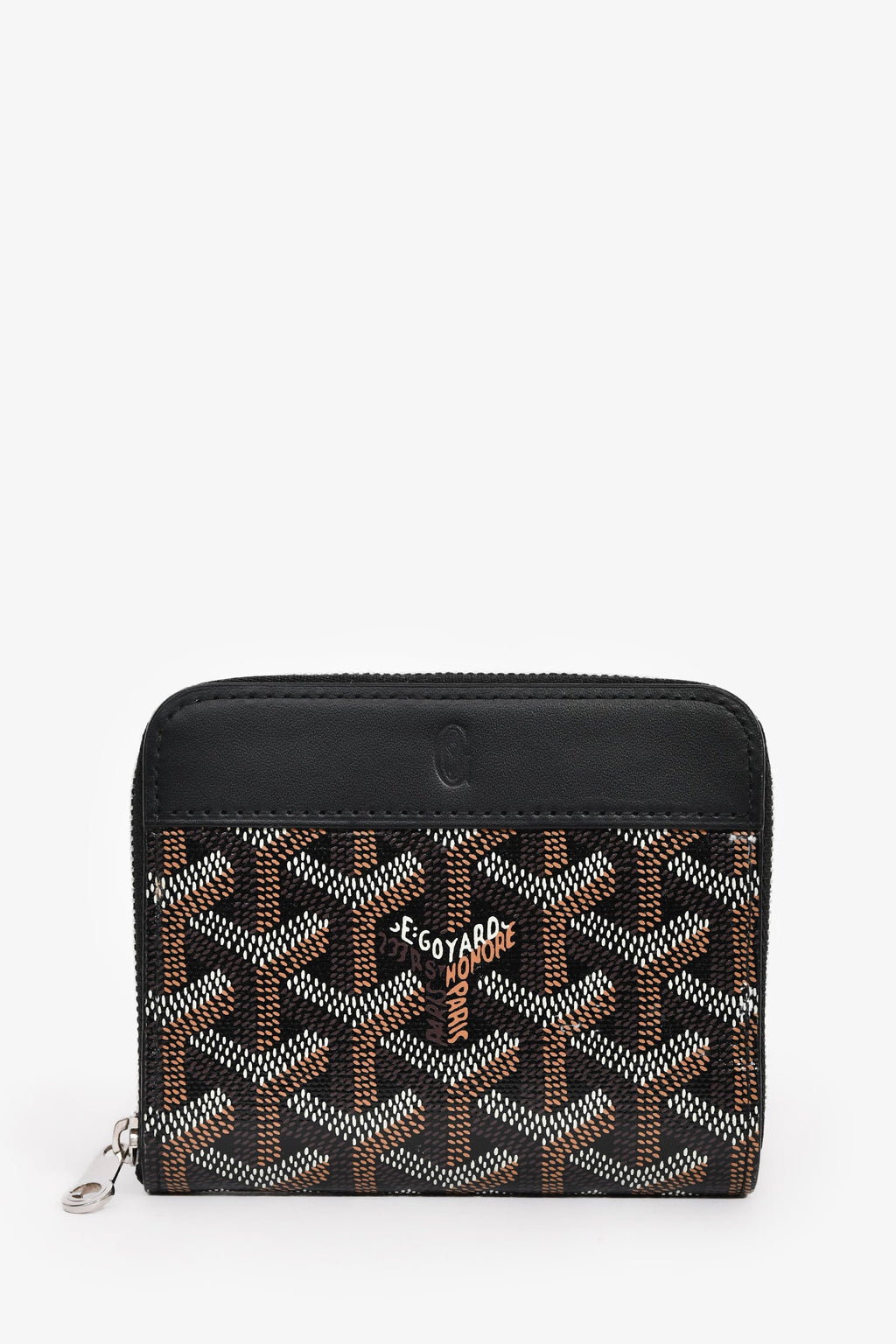 Goyard Black Canvas/Leather "Matingon Mini' Wallet