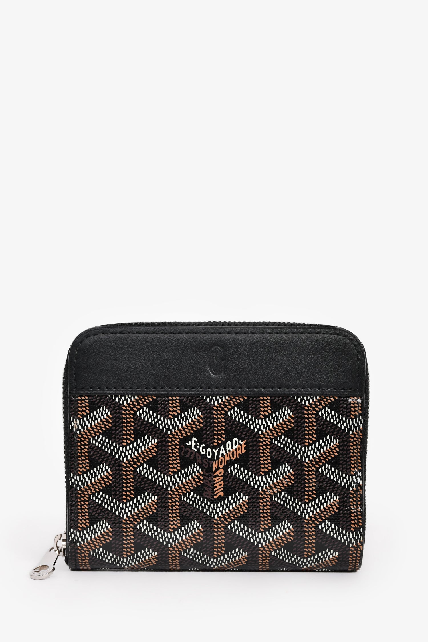 Goyard Black Canvas/Leather "Matingon Mini' Wallet