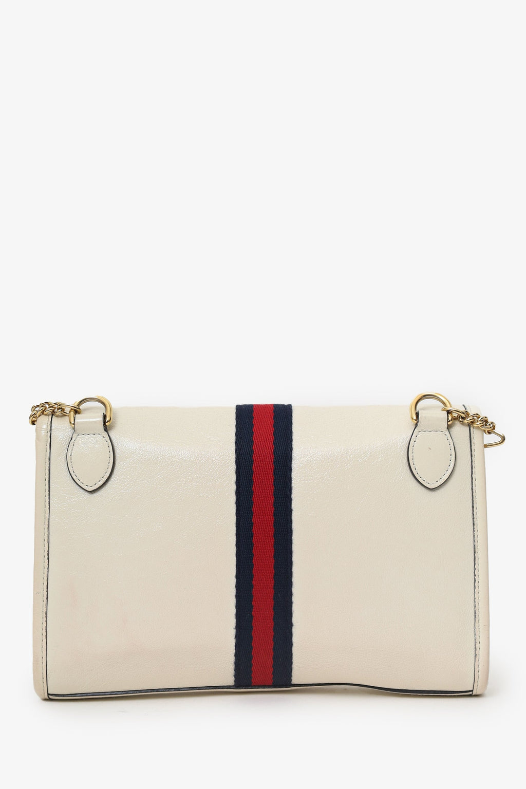 Gucci White Leather Small Sylvie Web Rajah Chain Bag With Extra Robe Strap
