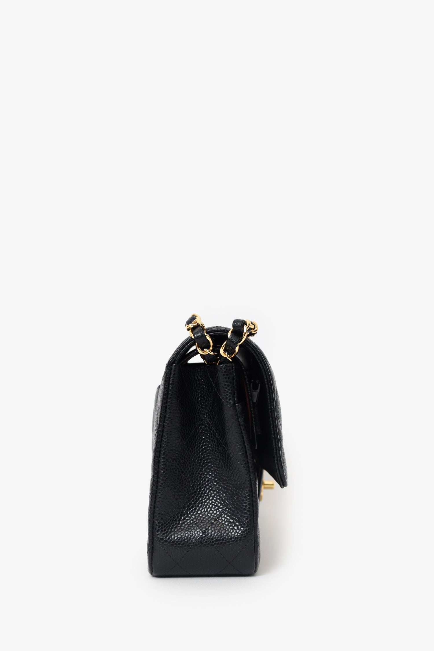Pre-Loved Chanel™ 2021 Black Caviar Leather Medium Flap Bag
