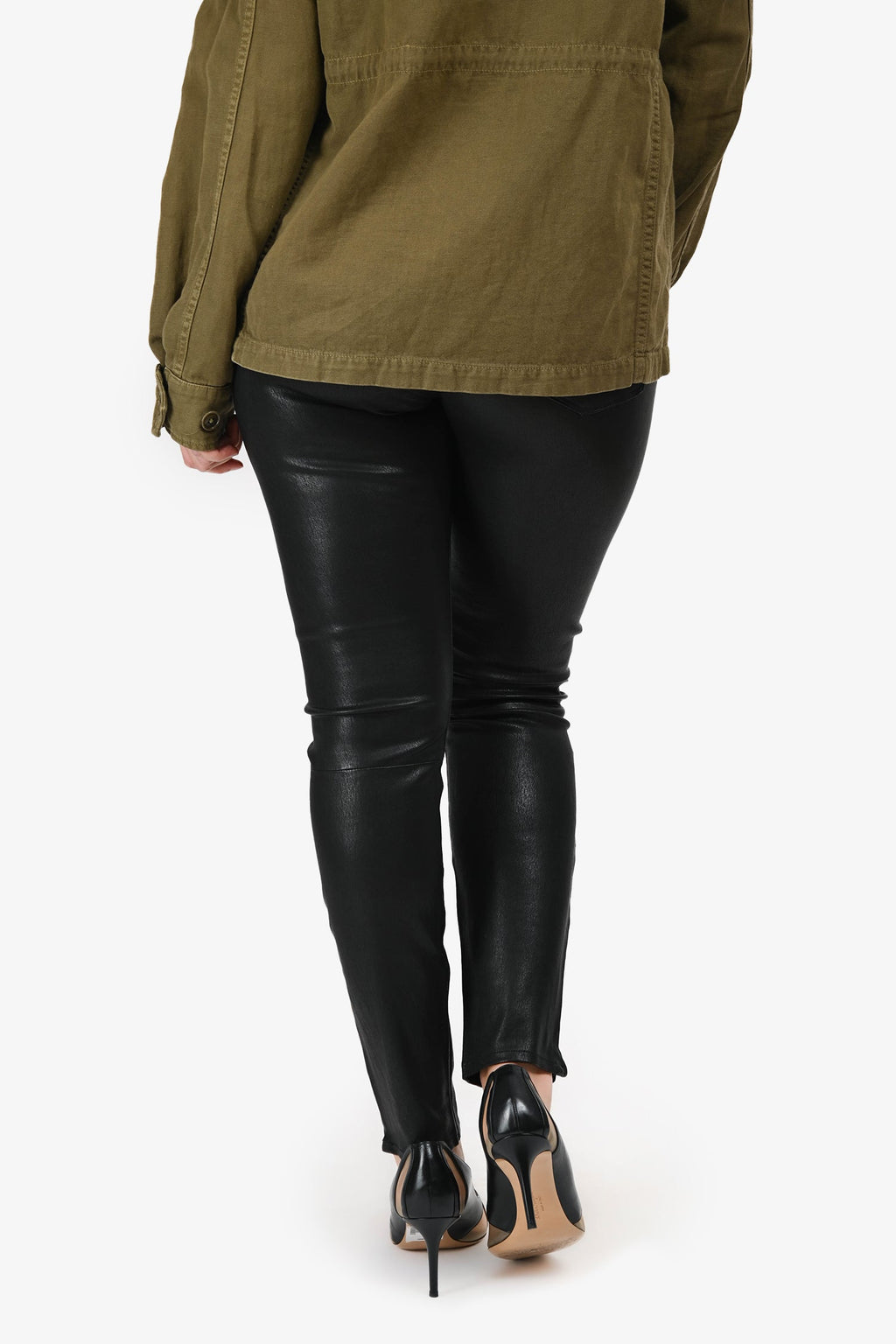 L'Agence Black Leather Skinny Pants Size 29