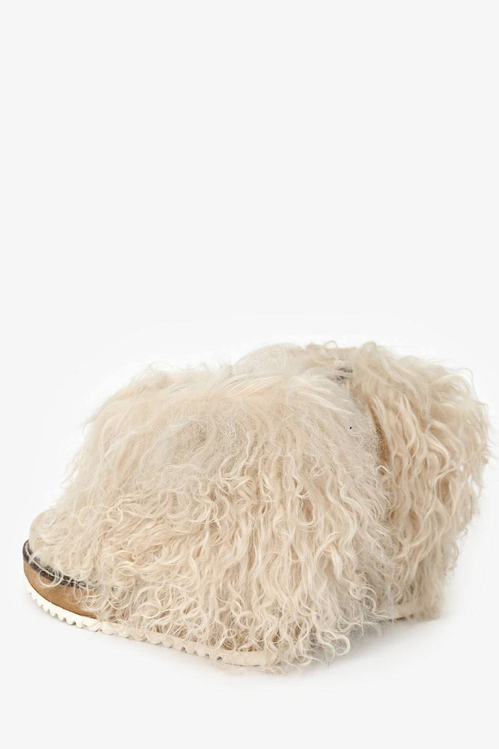 Weekend Max Mara Cream Mongolian Fur Ankle Boots Size 37