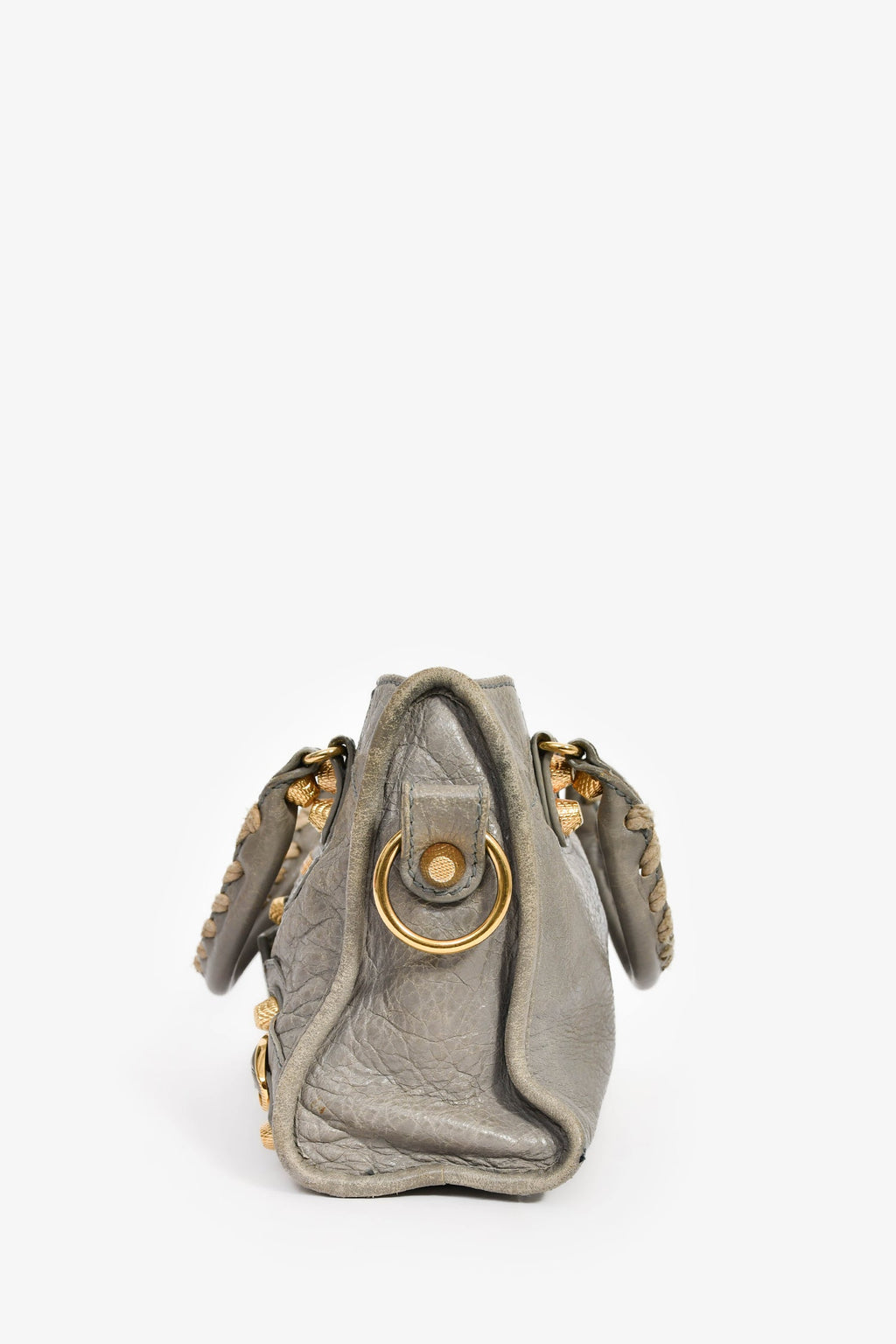 Balenciaga Grey Leather Mini Classic City Bag with Strap