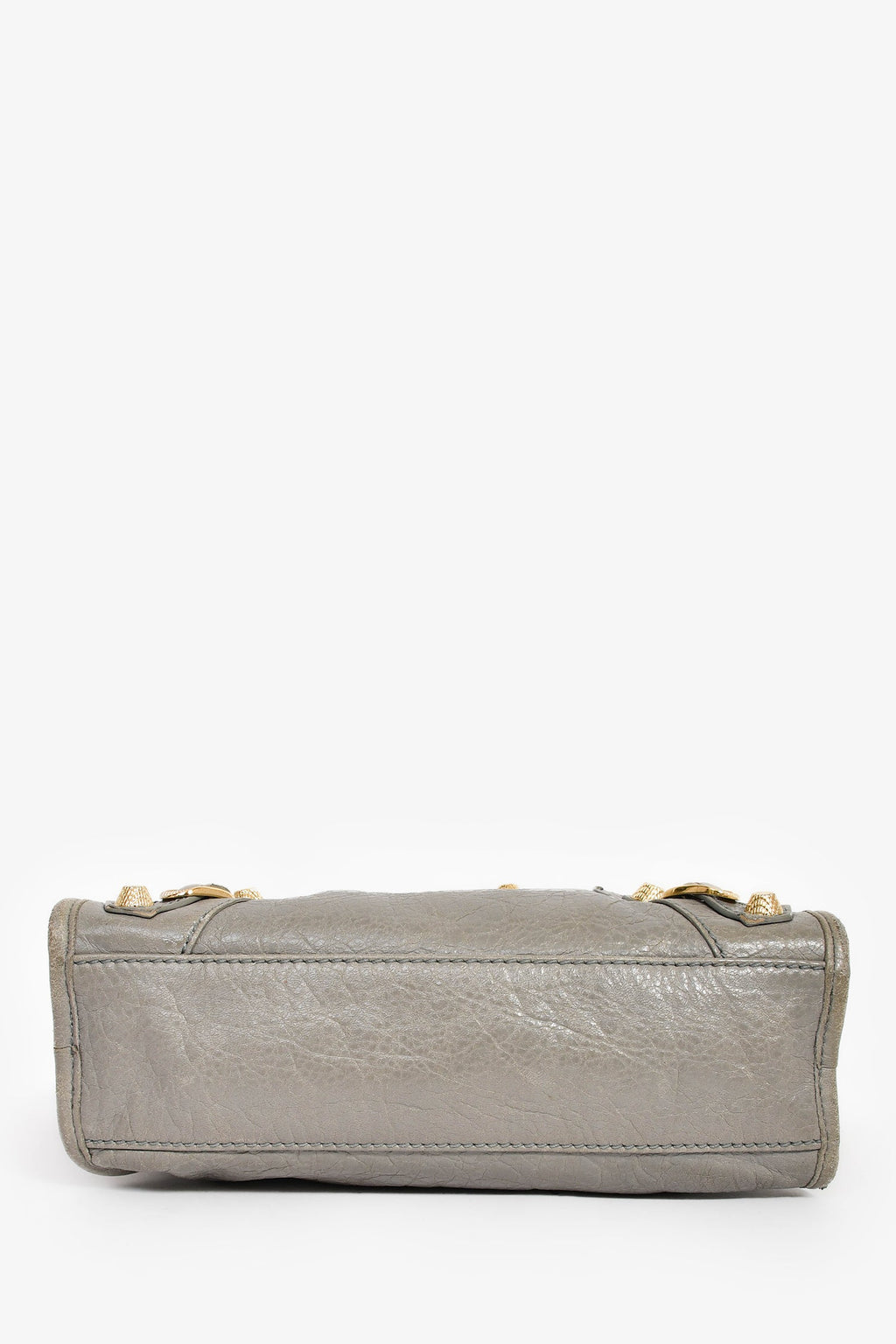 Balenciaga Grey Leather Mini Classic City Bag with Strap