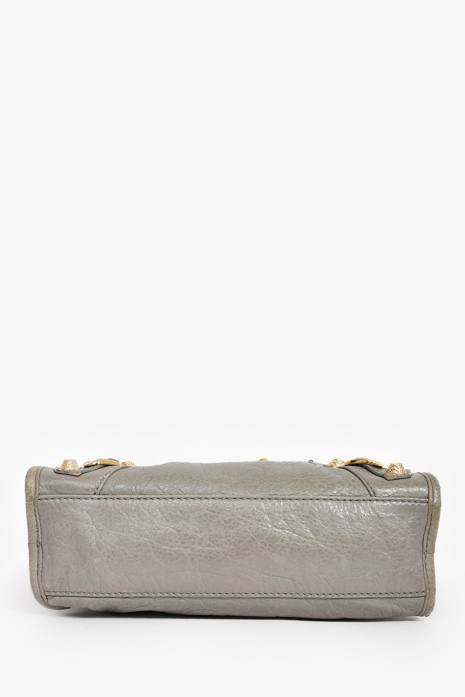 Balenciaga Grey Leather Mini Classic City Bag with Strap