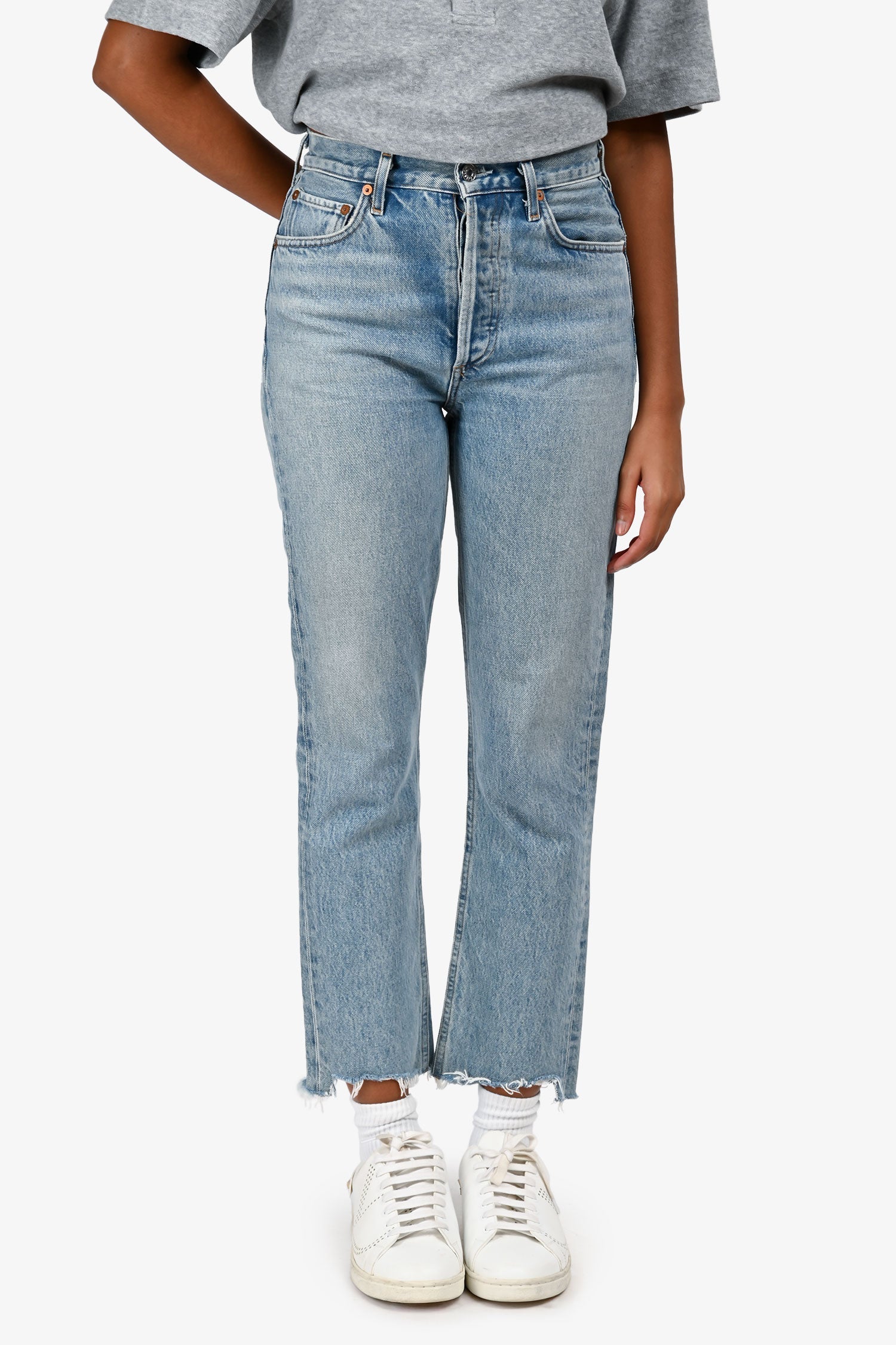 Agolde Blue Denim Straight Jeans Size 24