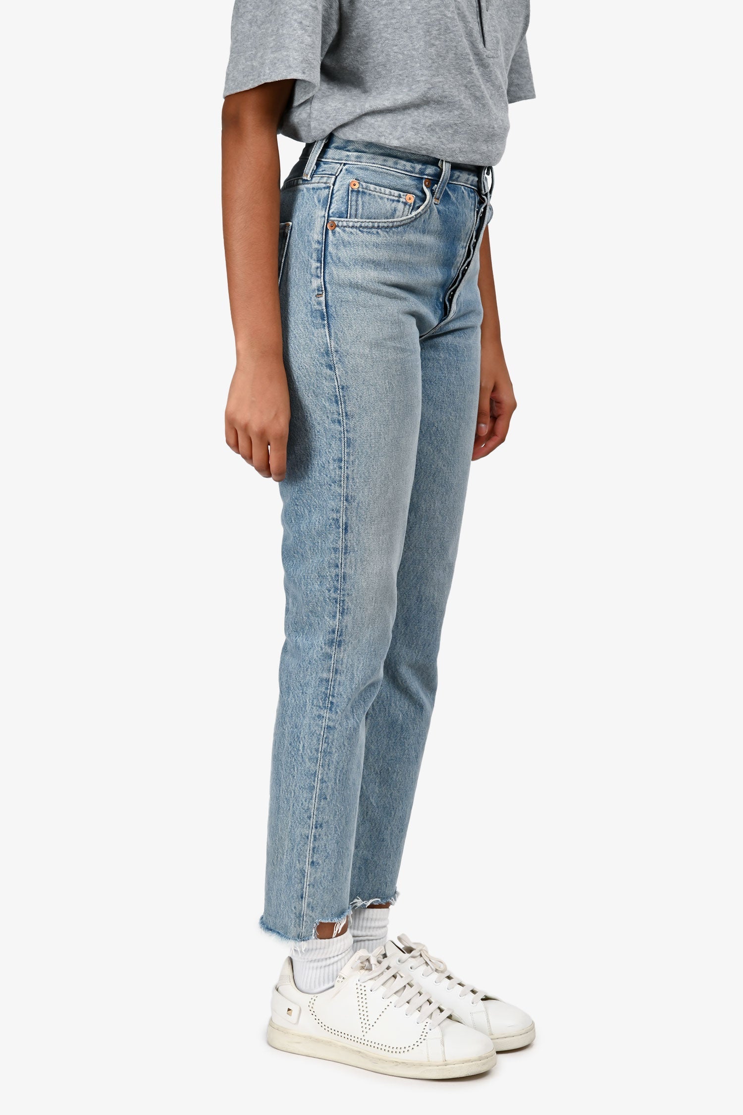 Agolde Blue Denim Straight Jeans Size 24