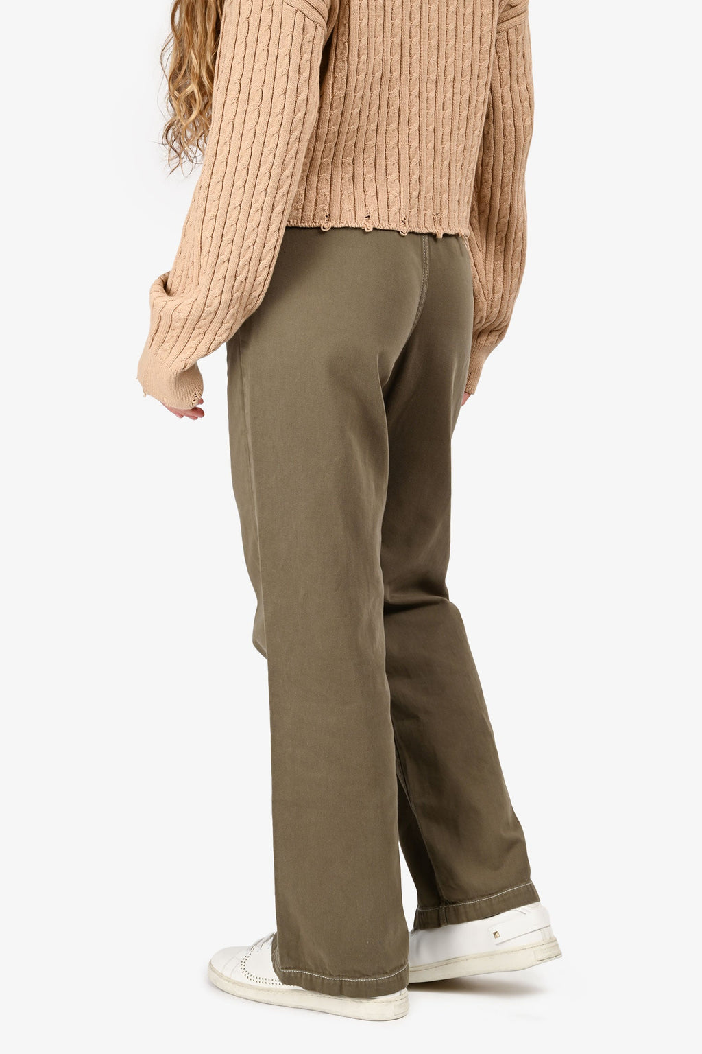 Reformation Green Twill 'Dorsey' High Rise Relaxed Jeans Size 25