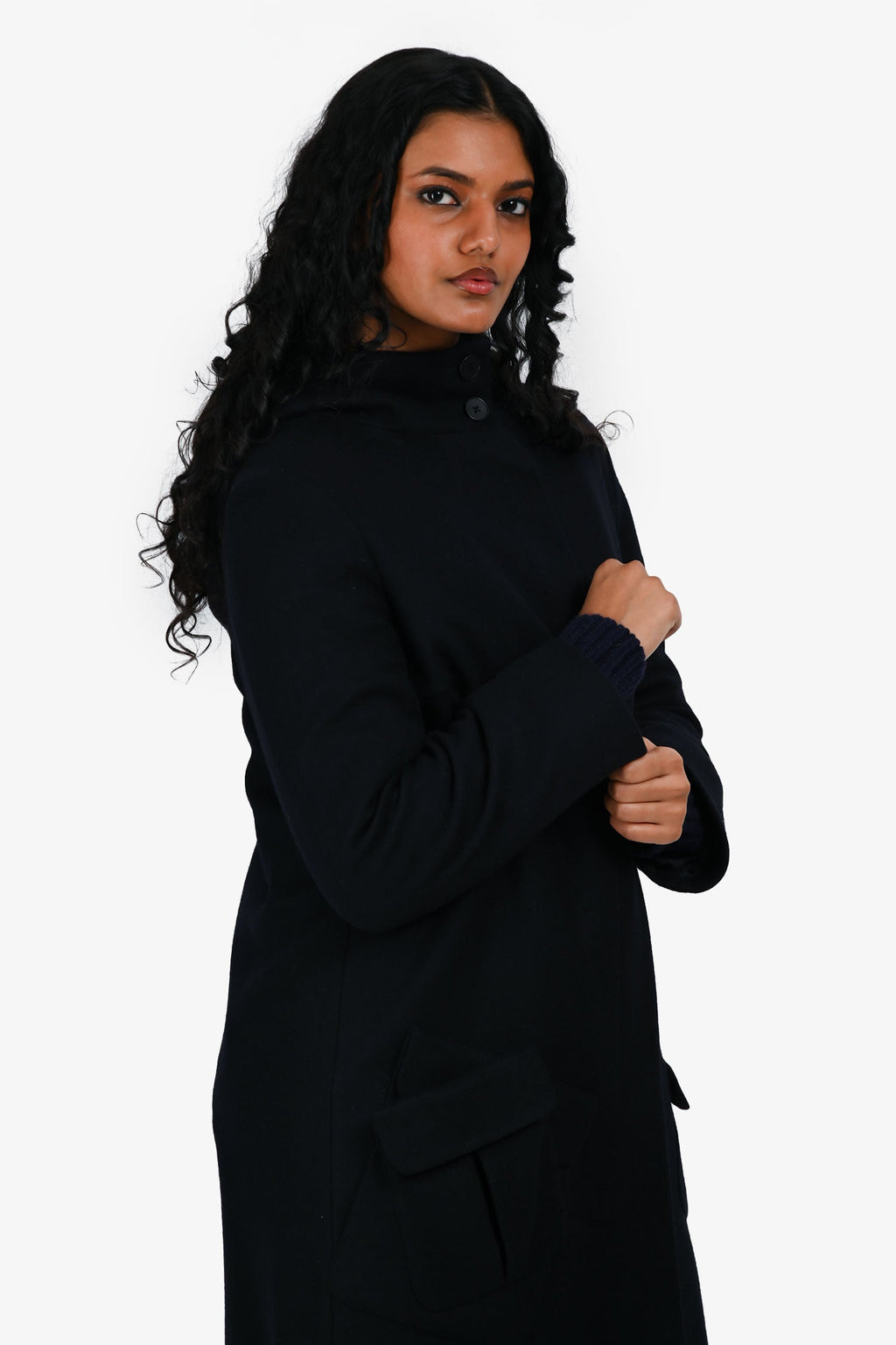 Jil Sander Black Wool Blend Double Pocket Jacket Size 40