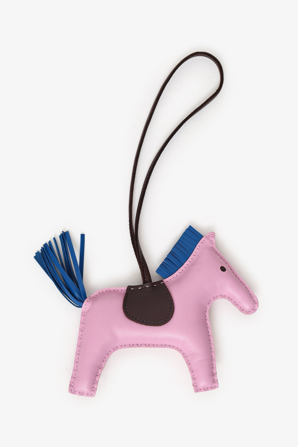 Hermès Pink/Blue Tricolour Milo Leather Rodeo GM Charm