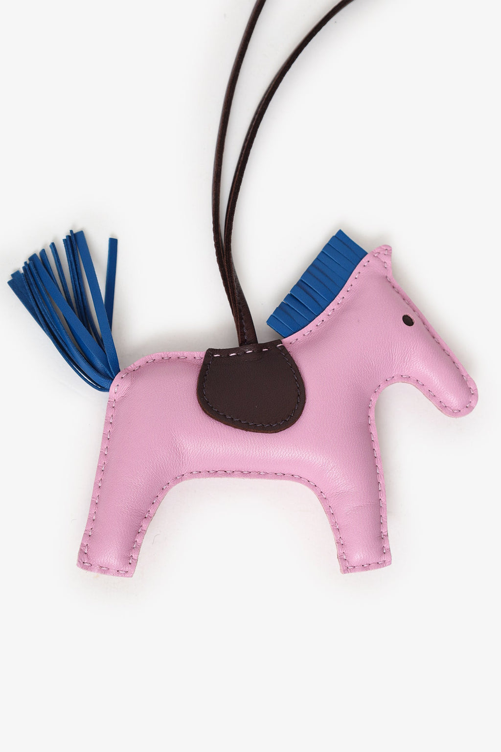Hermès Pink/Blue Tricolour Milo Leather Rodeo GM Charm