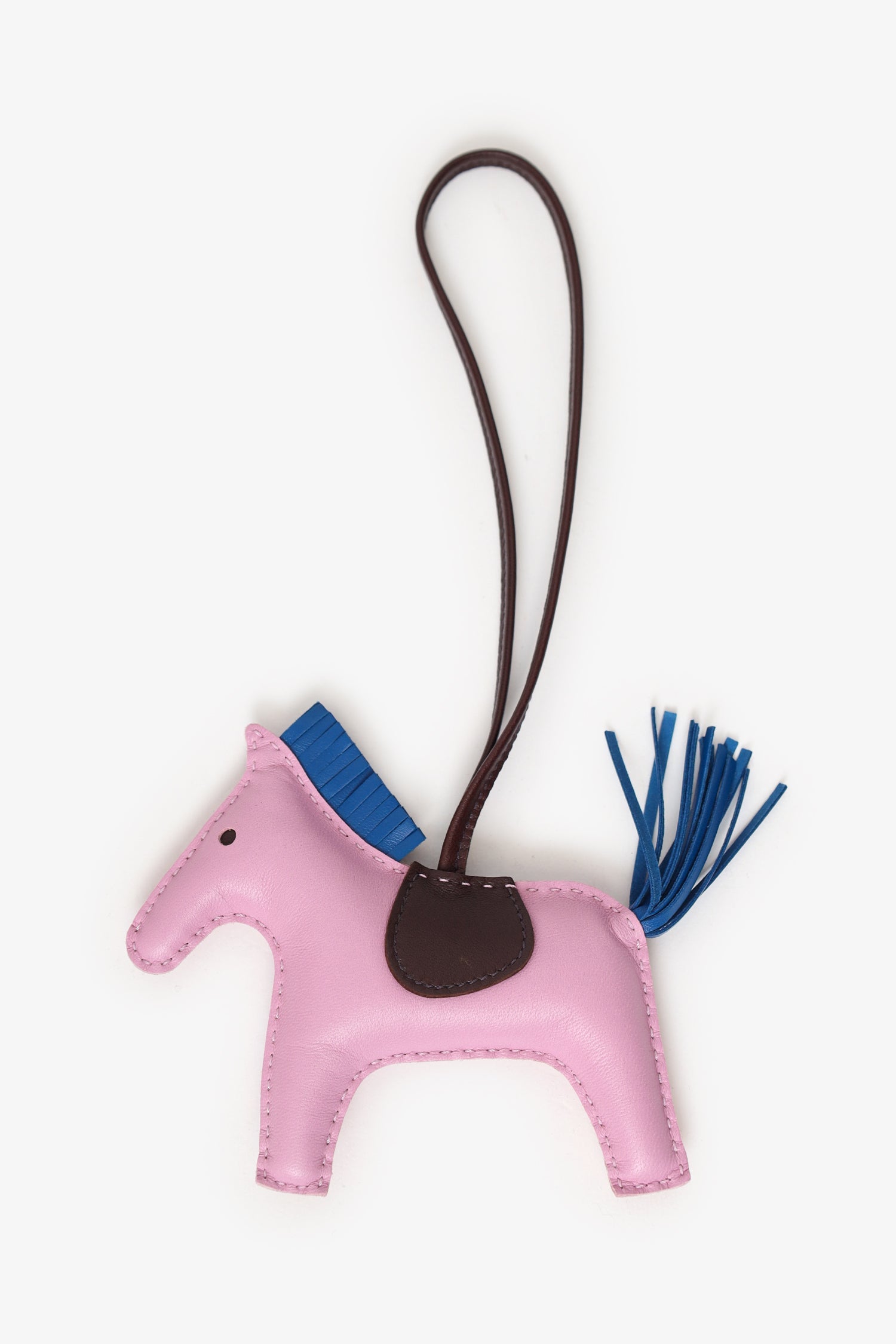 Hermès Pink/Blue Tricolour Milo Leather Rodeo GM Charm