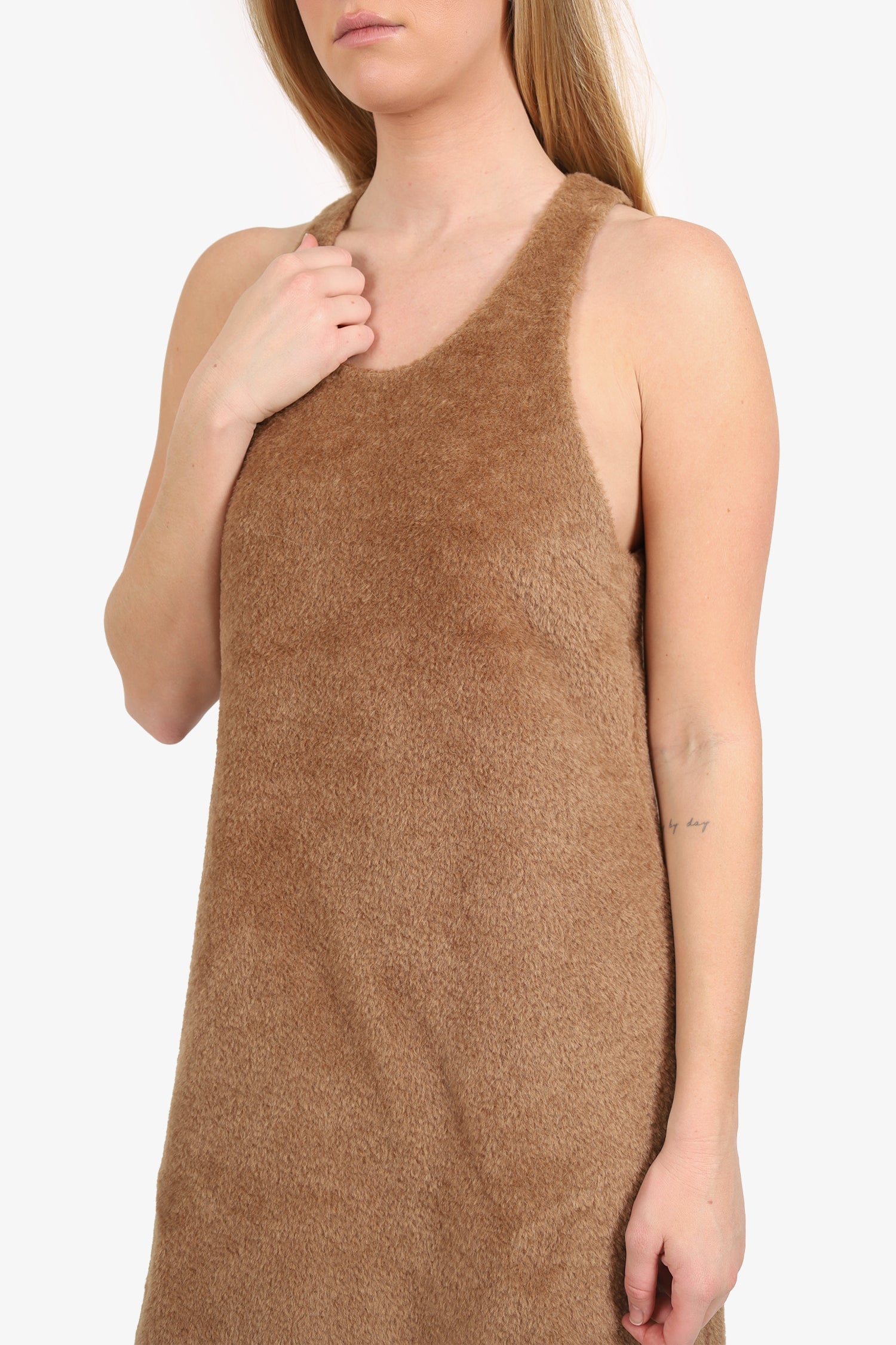 Toteme Brown Wool Teddy Shift Dress Size 38