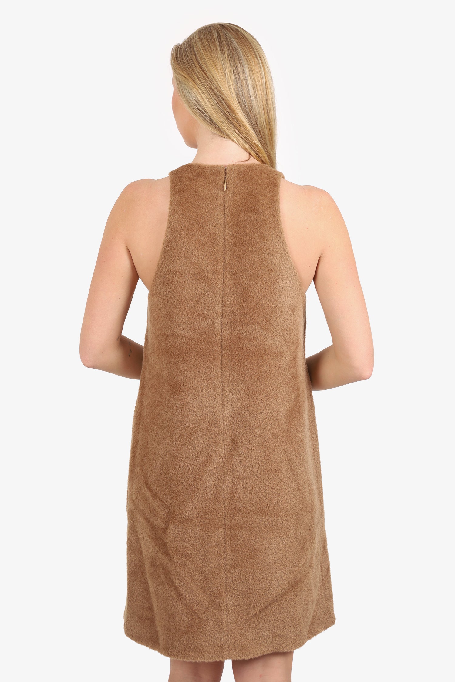 Toteme Brown Wool Teddy Shift Dress Size 38
