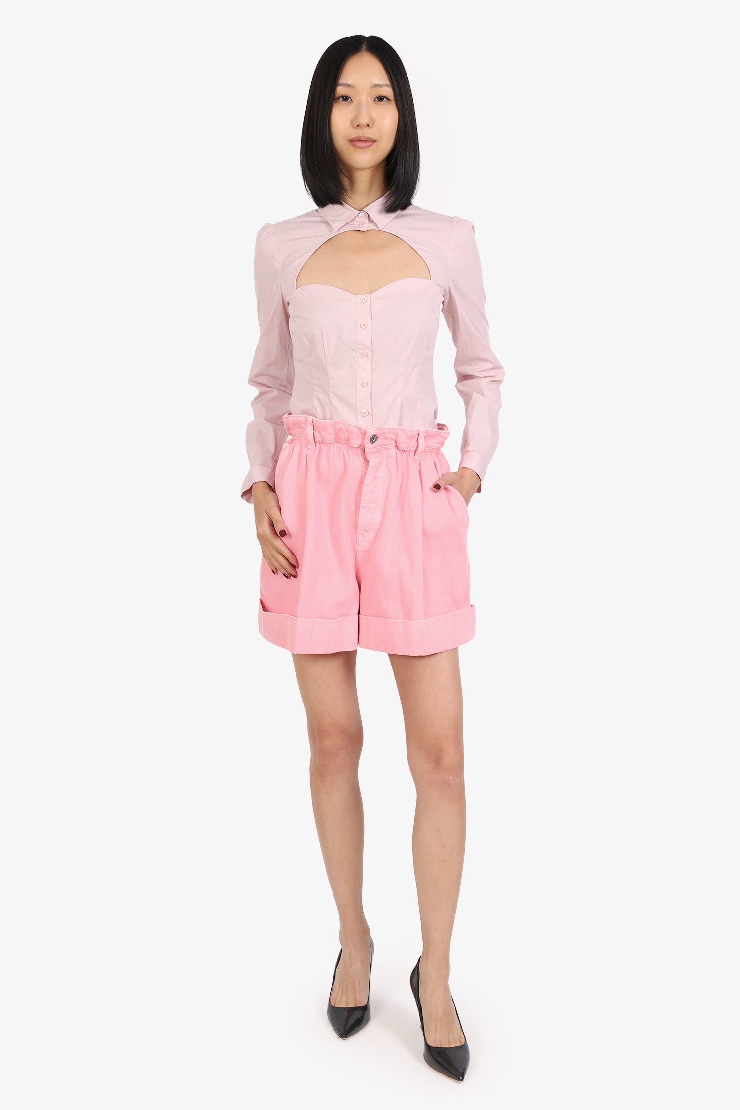 Miu Miu Pink Paper Bag Short Size 40