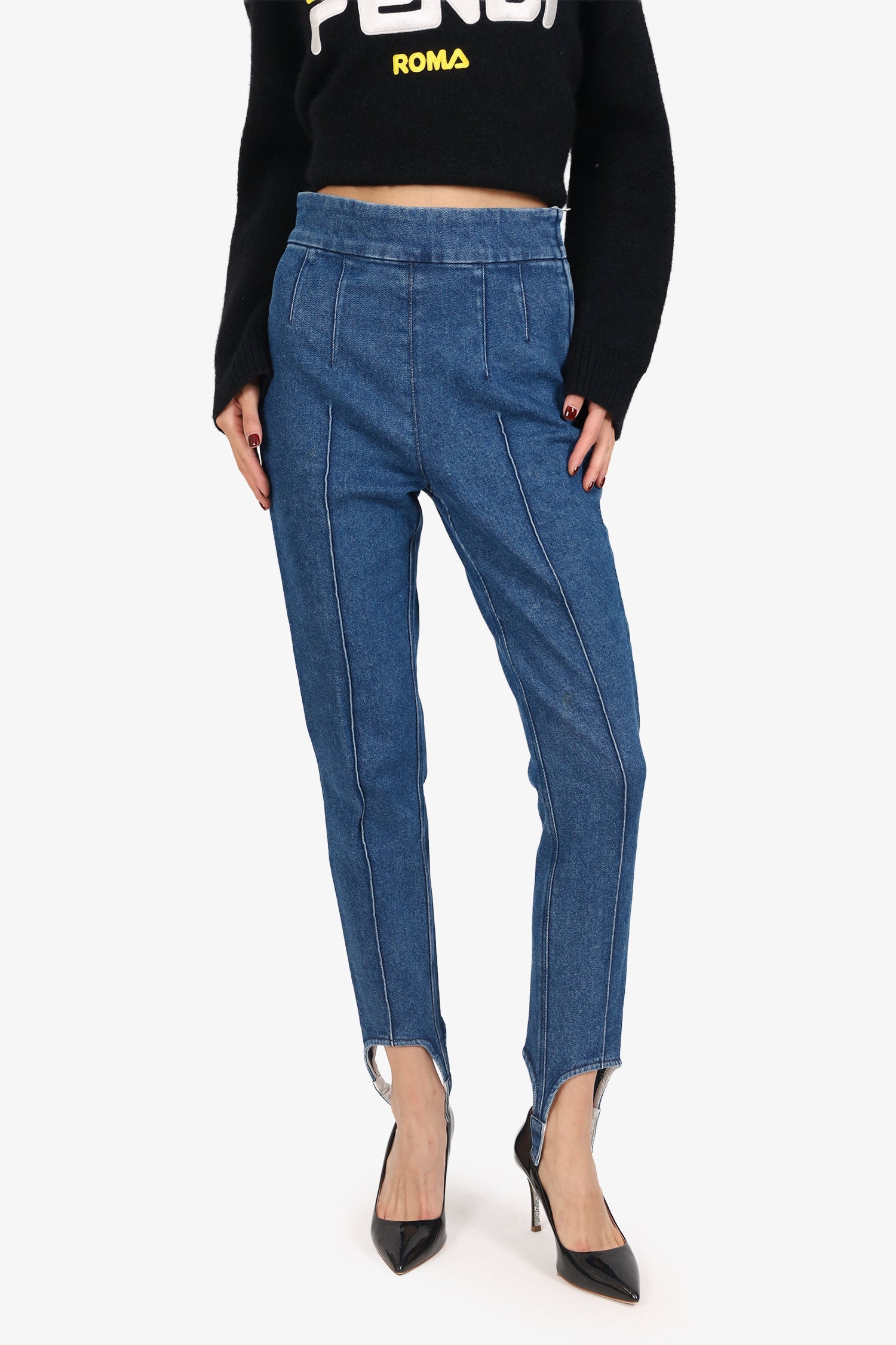 Isabel Marant Denim High Waisted Stirrup Jeans Size 36
