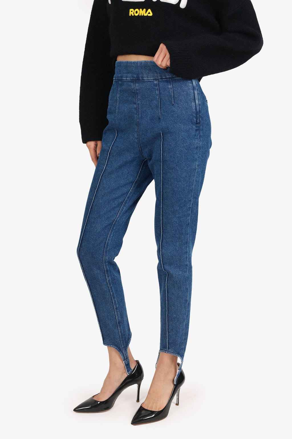 Isabel Marant Denim High Waisted Stirrup Jeans Size 36