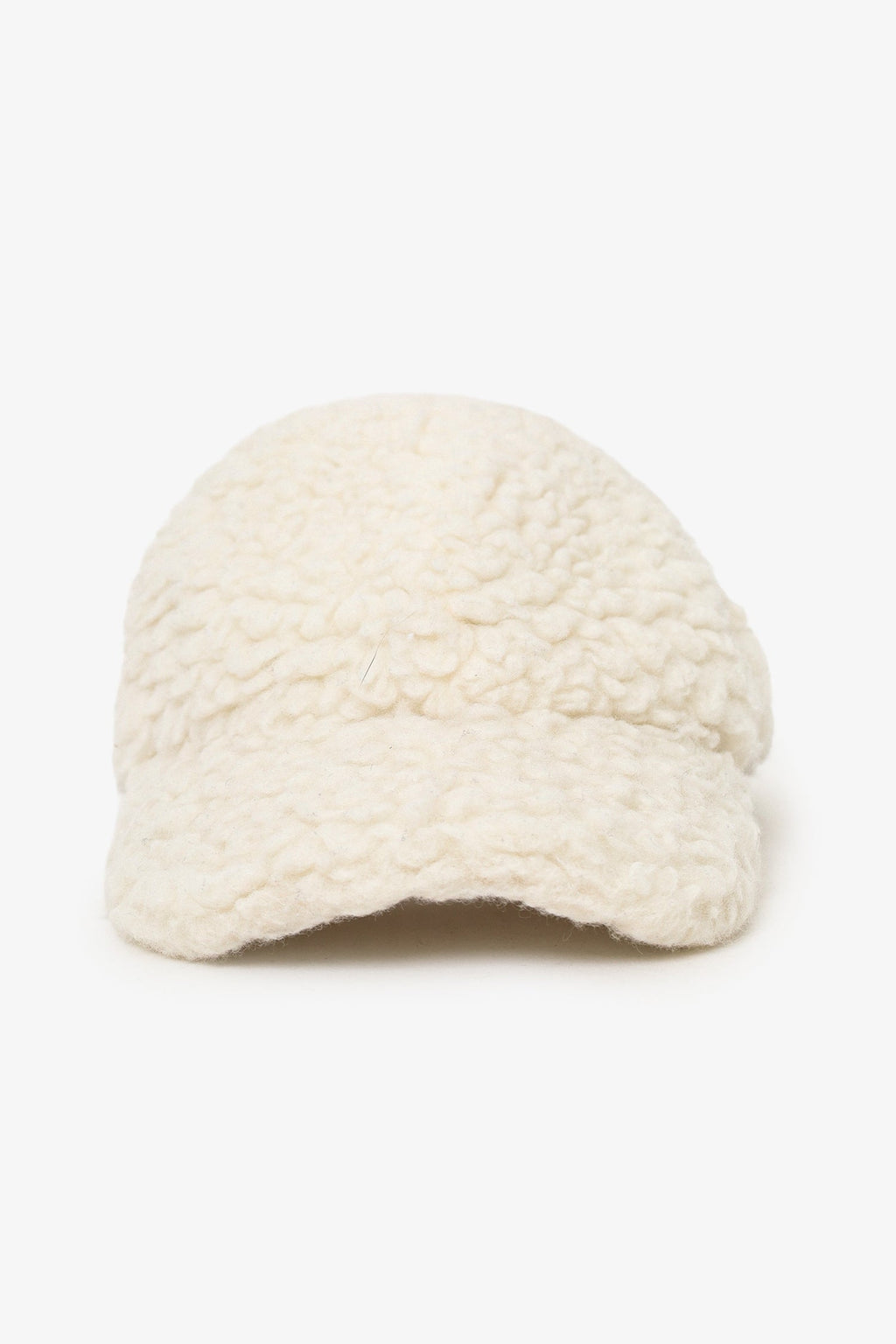 Prada White Wool Teddy Baseball Cap Size L