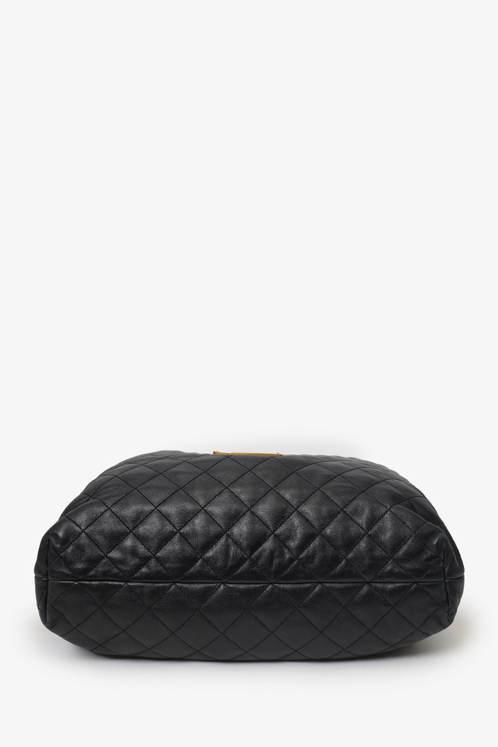 Saint Laurent Black Leather Quilted 'ICARE' Oversized Bag With Pouch