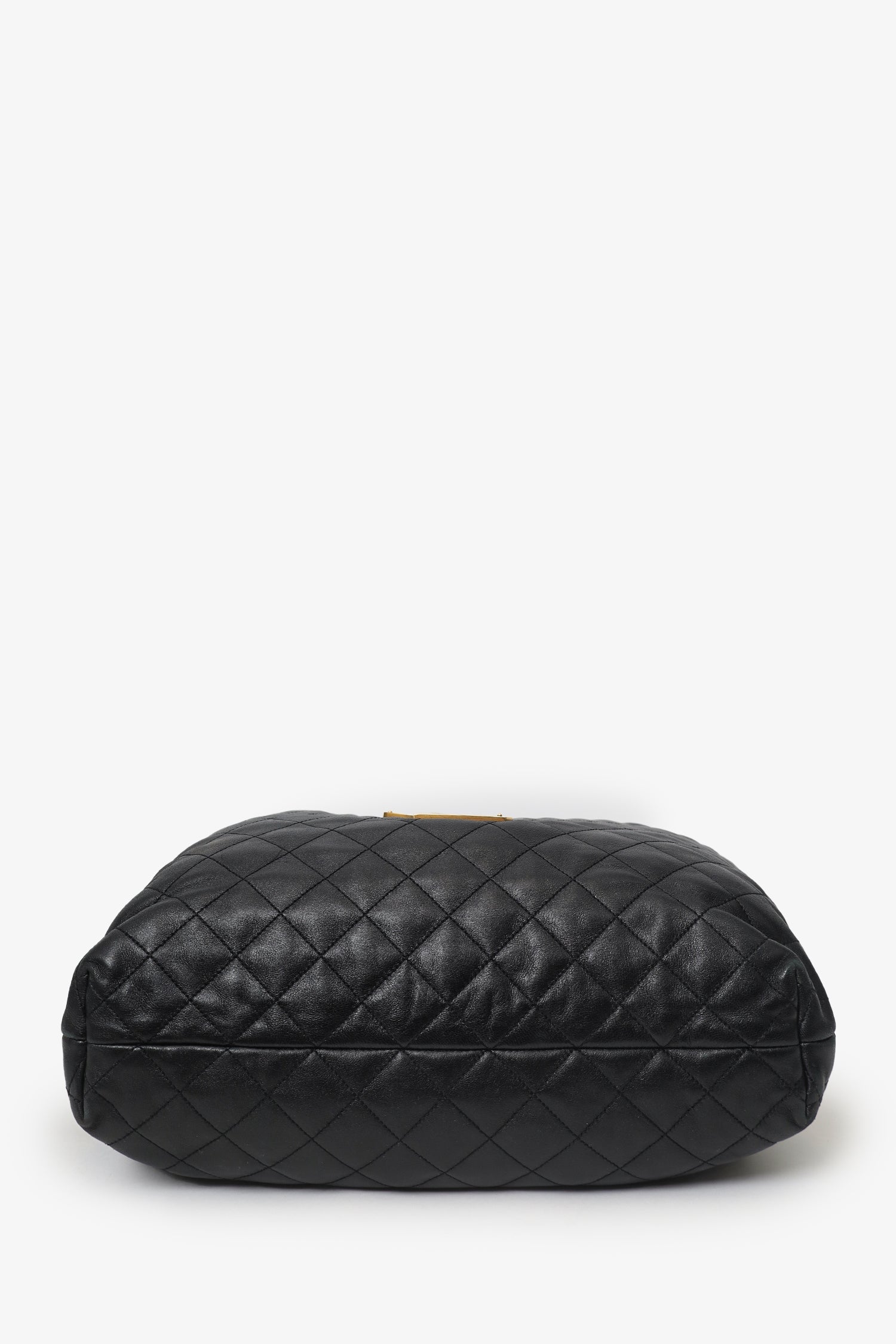 Saint Laurent Black Leather Quilted 'ICARE' Oversized Bag With Pouch